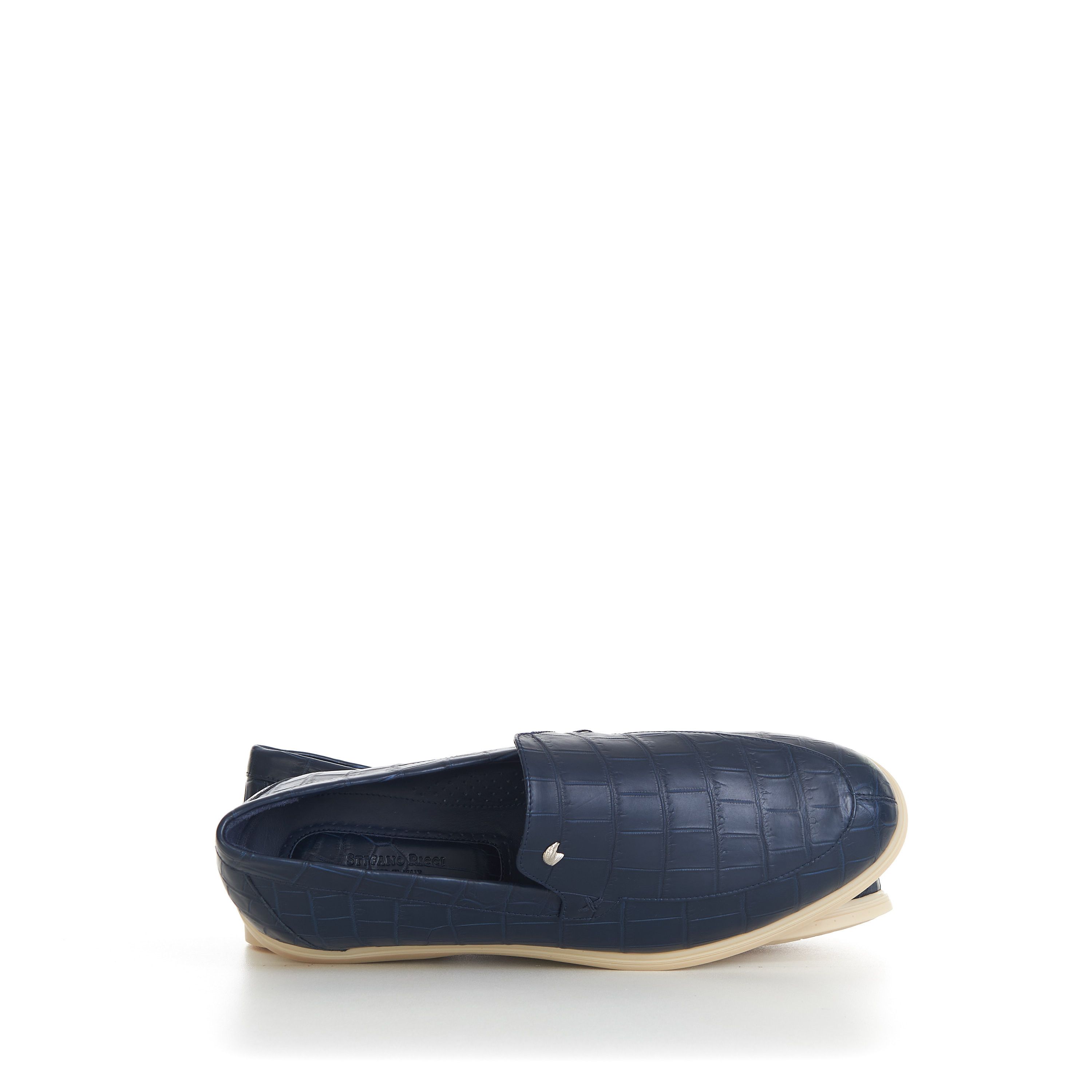 Stefano Ricci Blue Matted Crocodile Leather Loafers Size US 10.5 / EU 43-44 - 11 Thumbnail
