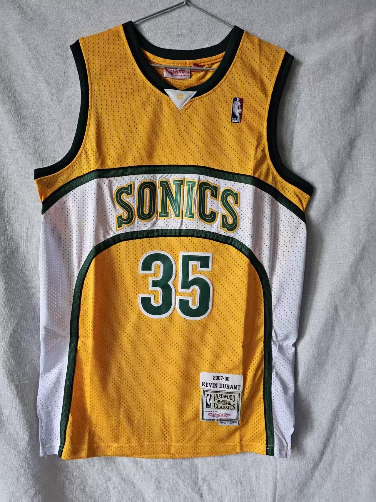 NBA Seattle Supersonics 35 Kevin Durant Jersey Stitched Yellow Size US M / EU 48-50 / 2 - 1 Thumbnail
