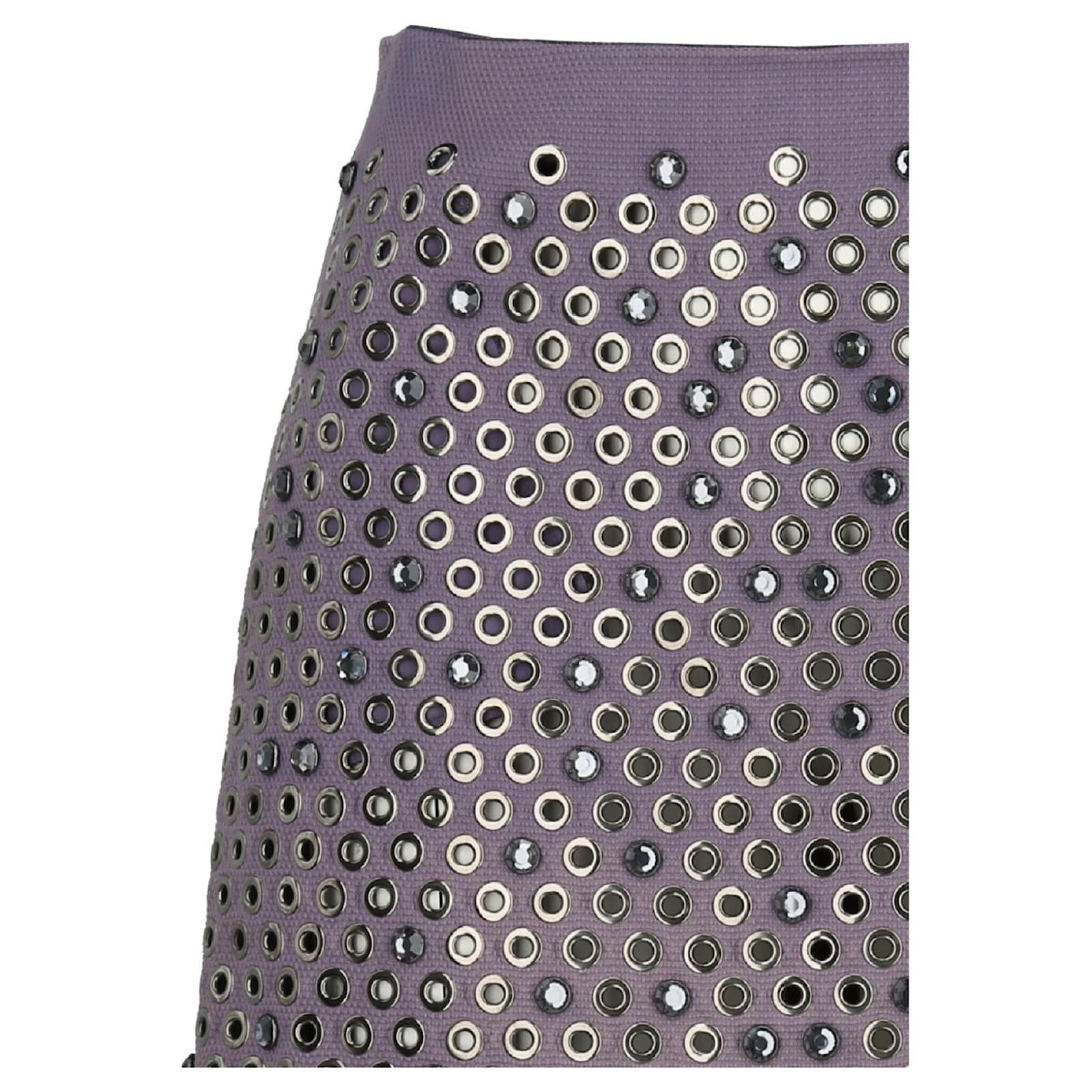 Bottega Veneta o1y0725 Midi Skirt in Purple Size 26" / US 2 / IT 38 - 3 Thumbnail