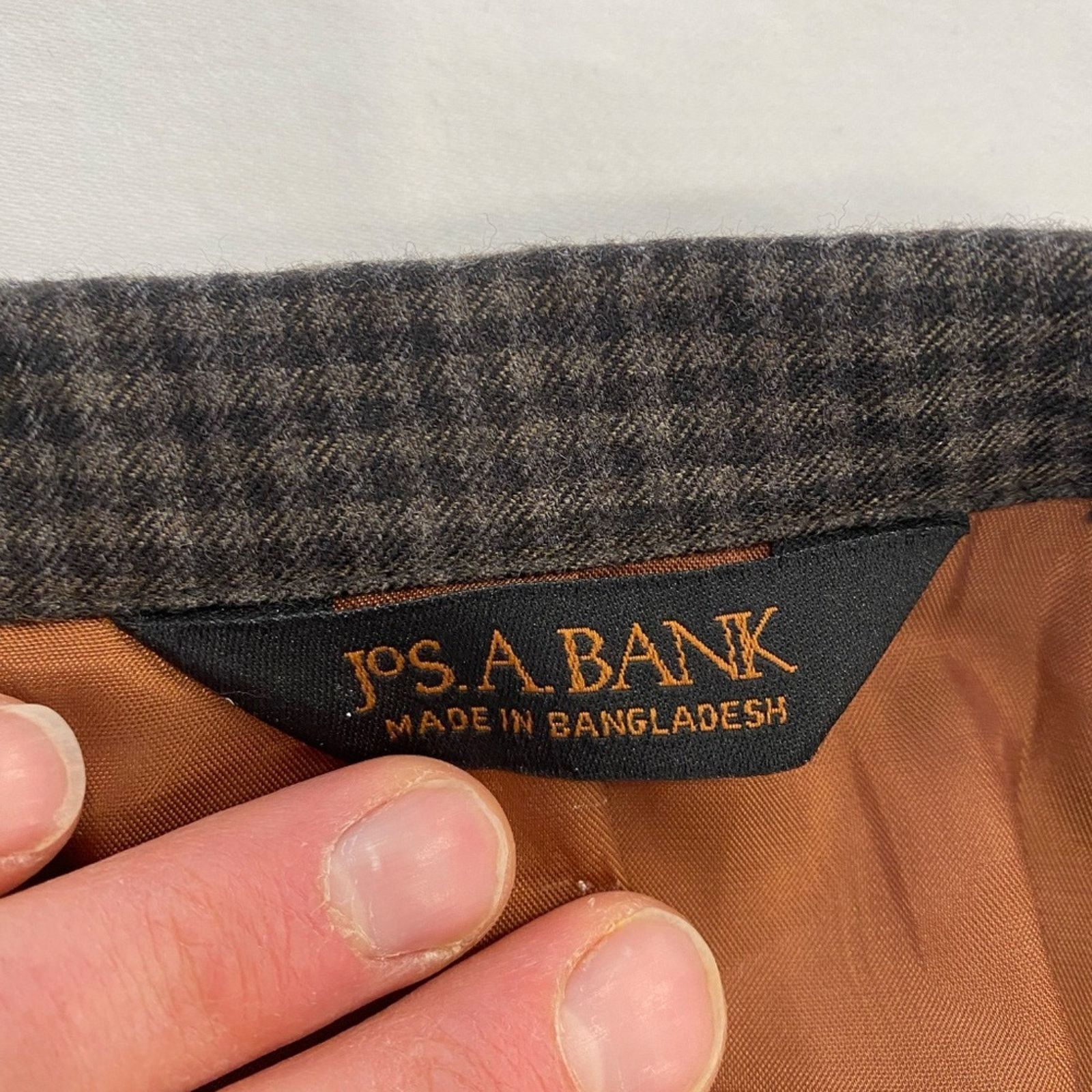Jos. A. Bank Joseph Jos A. Bank Slim Fit Wool Checkered Blazer - 40R Size 40R - 4 Thumbnail