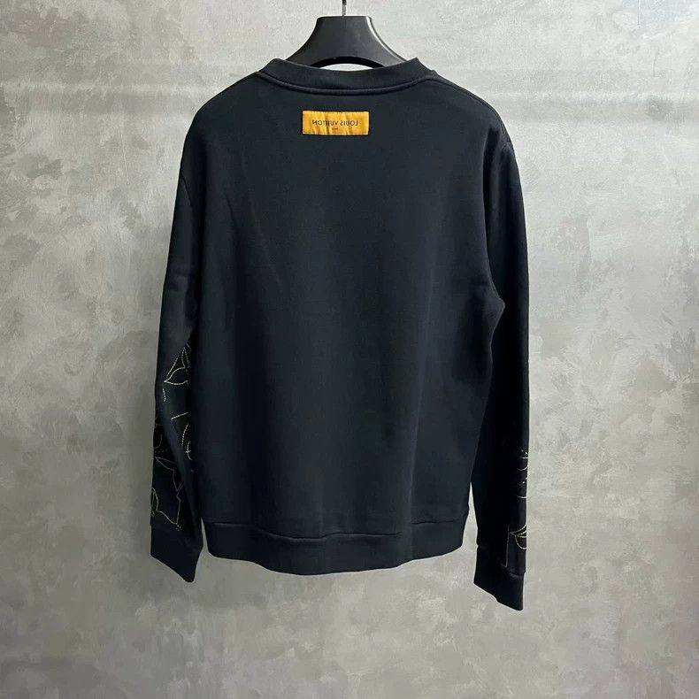 Louis Vuitton Louis Vuitton Black Logo printed pullover sweatshirt Size US XL / EU 56 / 4 - 5 Thumbnail