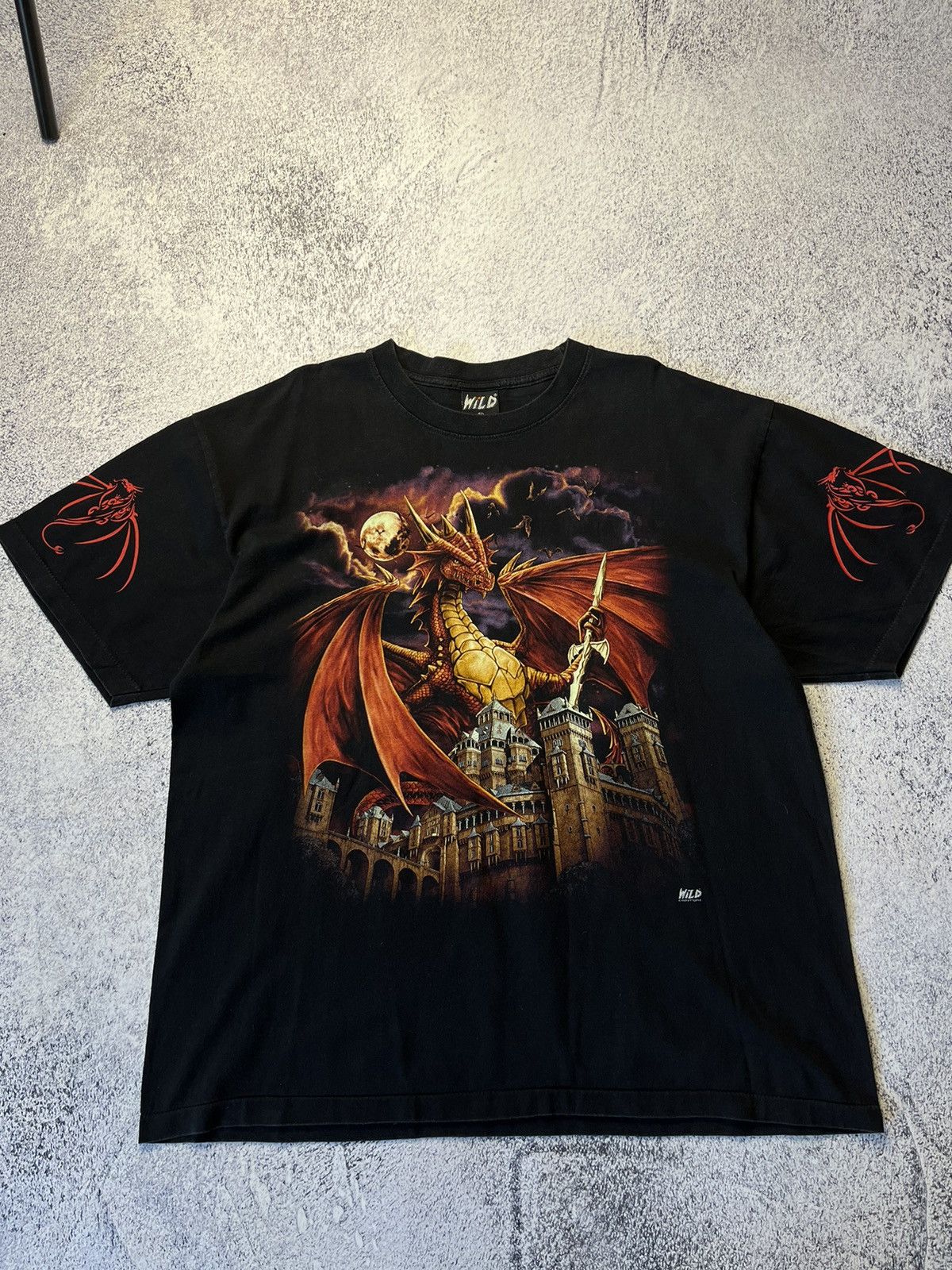 Vintage Vintage Horror overprint Dragons wild tee 90's Size US XXL / EU 58 / 5 - 4 Thumbnail