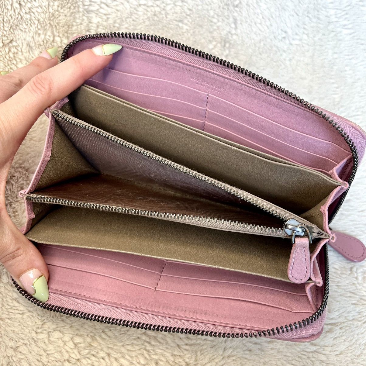 Bottega Veneta Bottega Veneta Nappa Intrecciato Pink Zippy Long Wallet Size ONE SIZE - 12 Thumbnail