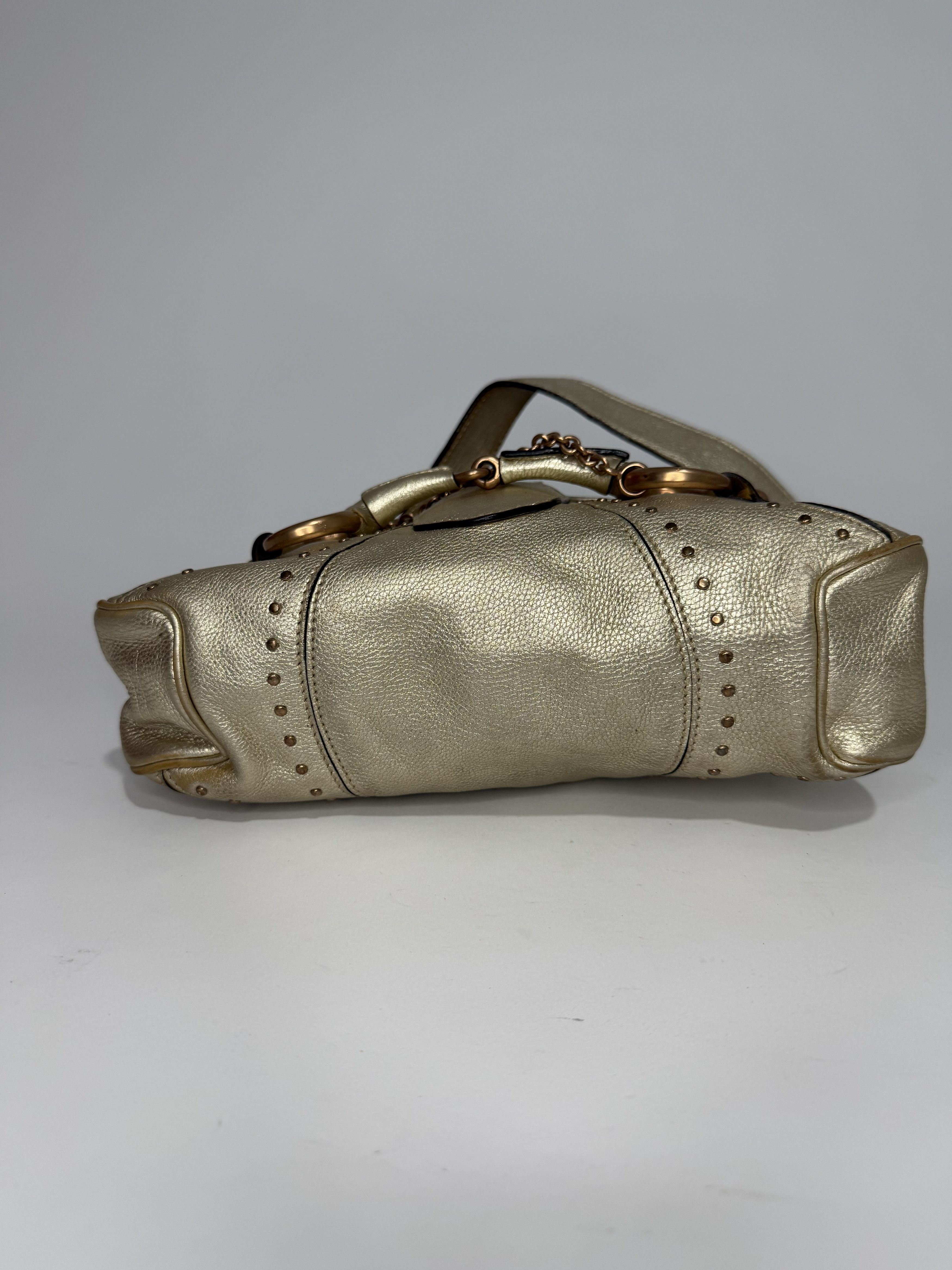 Gucci GUCCI Tom Ford Metallic Calfskin Horsebit Chain Studded Bag Size ONE SIZE - 7 Thumbnail