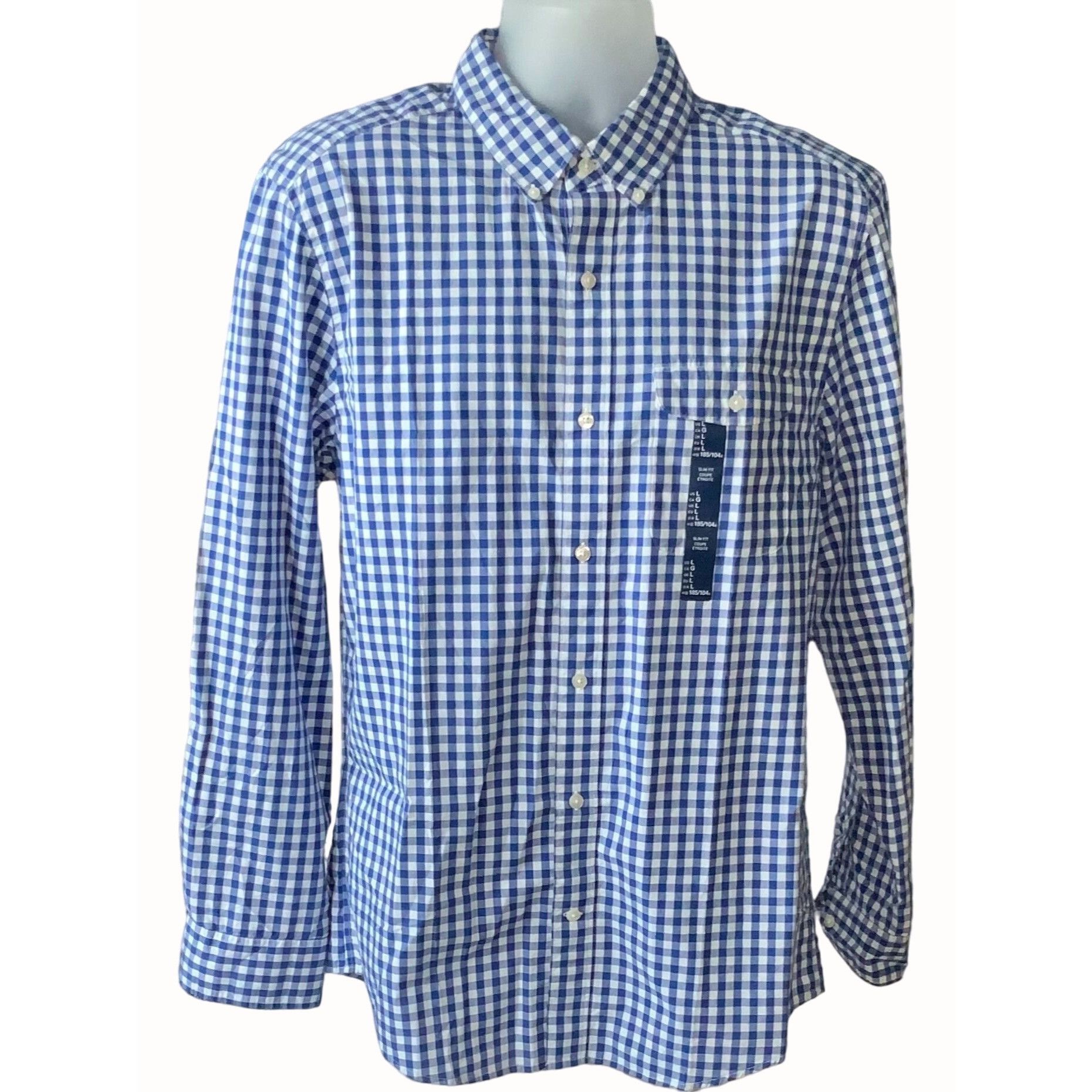 Gap Gap Blue White Gingham Checkered Long Sleeve Button Down Shi Size US L / EU 52-54 / 3 - 1 Thumbnail