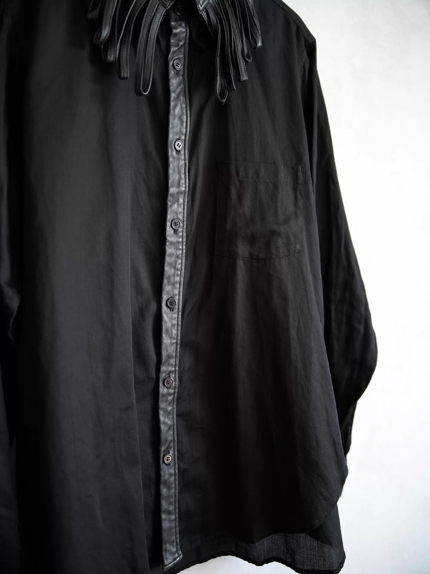 Yohji Yamamoto Yohji Yamamoto 06AW Fringe Ring Lambskin Shirt Black Size US S / EU 44-46 / 1 - 6 Thumbnail