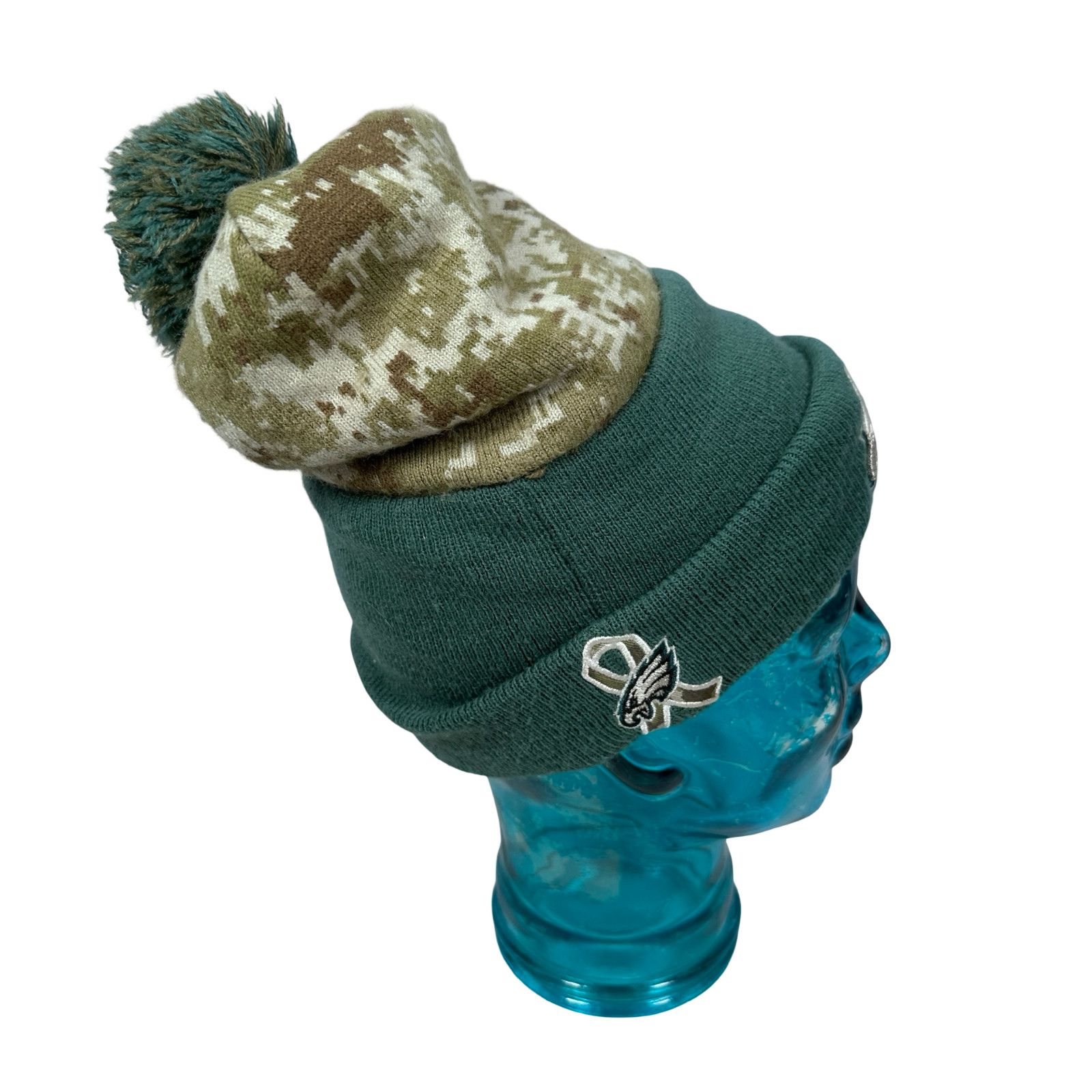 New Era New Era NFL Philadelphia Eagles Salute Beanie Hat Mens Green Size ONE SIZE - 5 Thumbnail