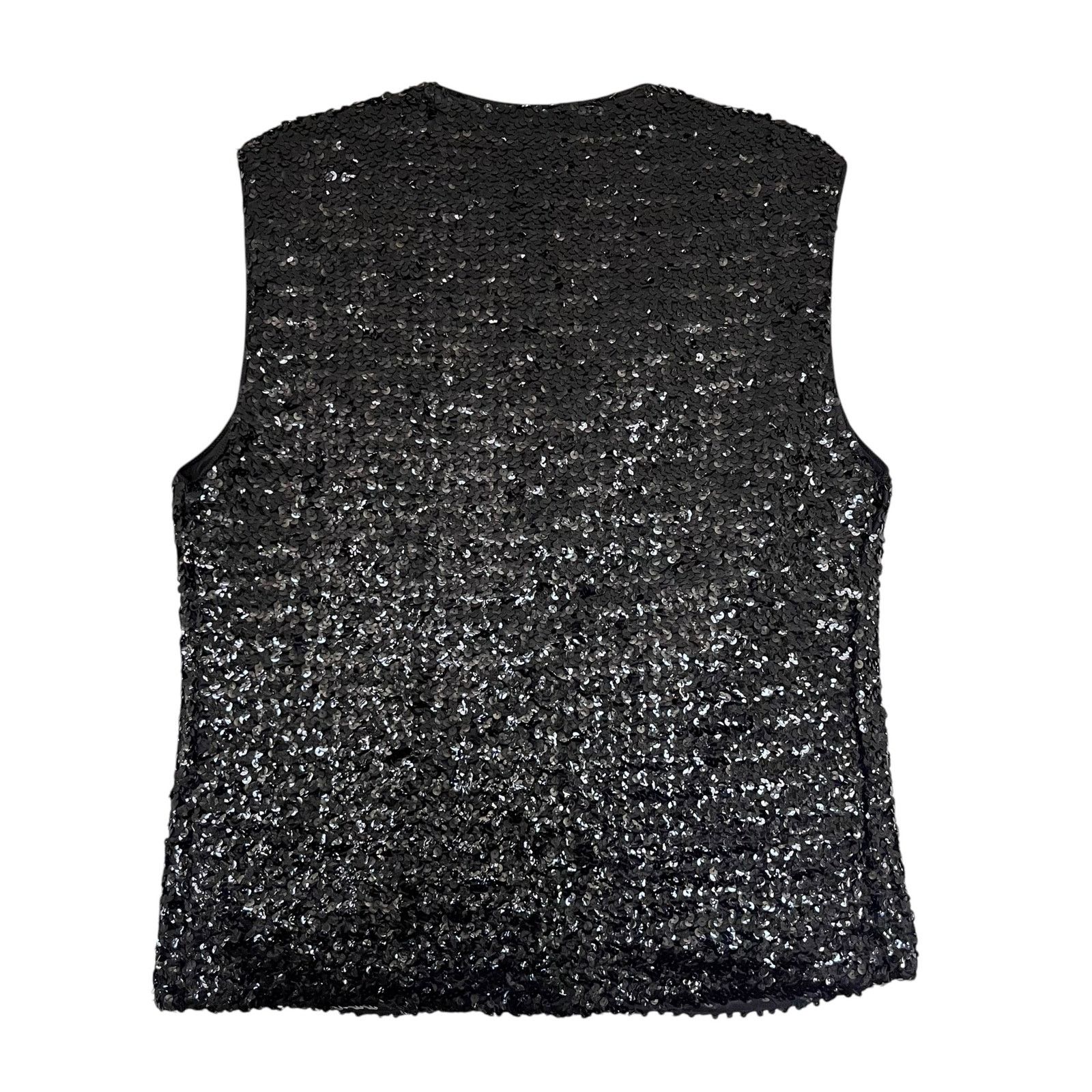Saks Fifth Avenue Saks Fifth Avenue Vintage Black Sequin Embellished Vest Size M / US 6-8 / IT 42-44 - 3 Thumbnail