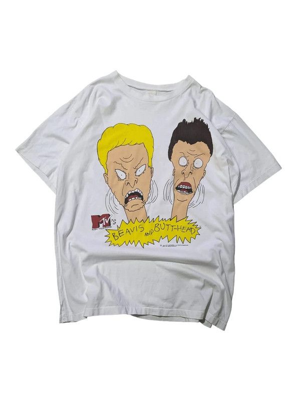 image of Cartoon Network x Mtv 1994 Mtv Beavis And Butthead Tshirt Vintage Daria Usa 90's in White (Size XL)