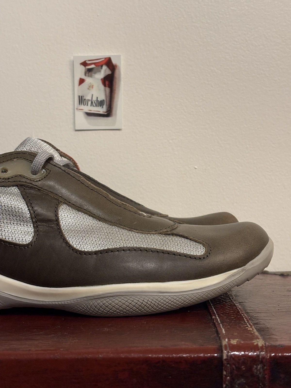 Prada Prada Olive Green Leather Americas Cups Size US 11 / EU 44 - 11 Thumbnail
