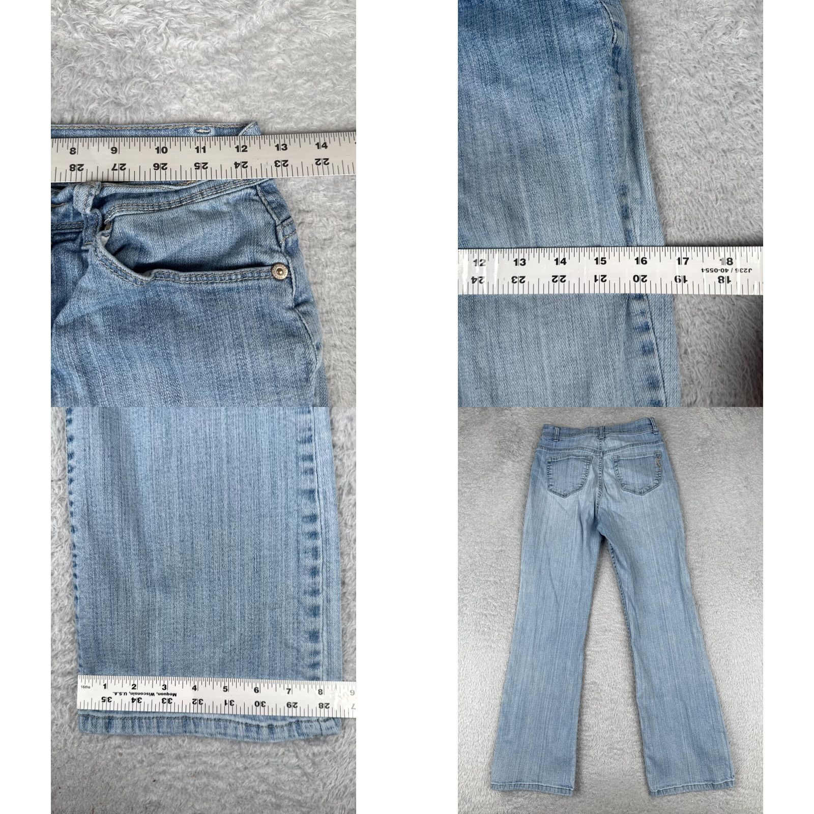 Vintage Style&co. Jeans Women Flared Jeans 6 Light Blue Denim Mid Rise 25x29 Blue, 5-Pocket, 29 Inseam, Regular, Cotton, Size 6, Jeans, Women, Style&Co. Size 28" / US 6 / IT 42 - 9 Thumbnail