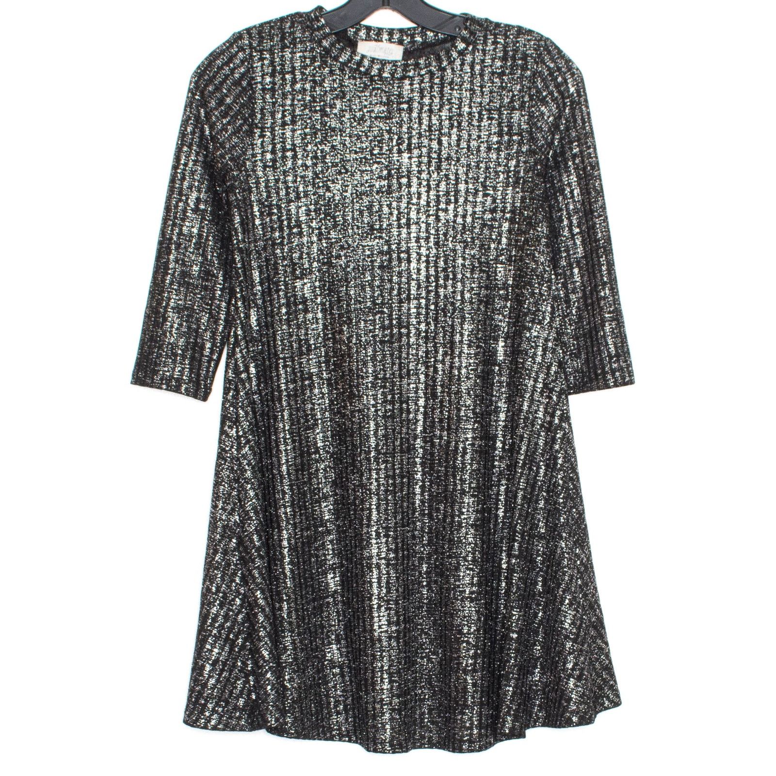 Other Metallic Sheer Party Cocktail Dress Black Silver XS Swing Size XS / US 0-2 / IT 36-38 - 1 Thumbnail