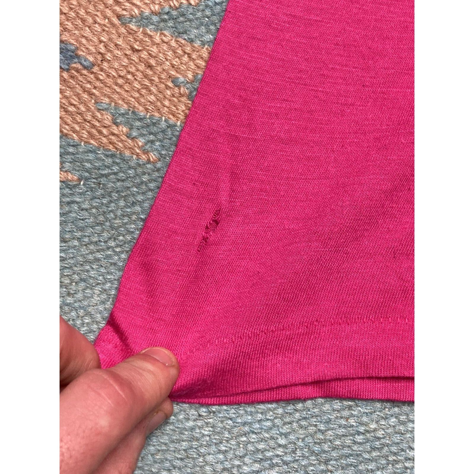 Vintage VINTAGE 1988 bicycle tour t shirt Michigan shoreline Lake traverse Mackinaw Medium Pink Mens Shirt Size US M / EU 48-50 / 2 - 3 Thumbnail