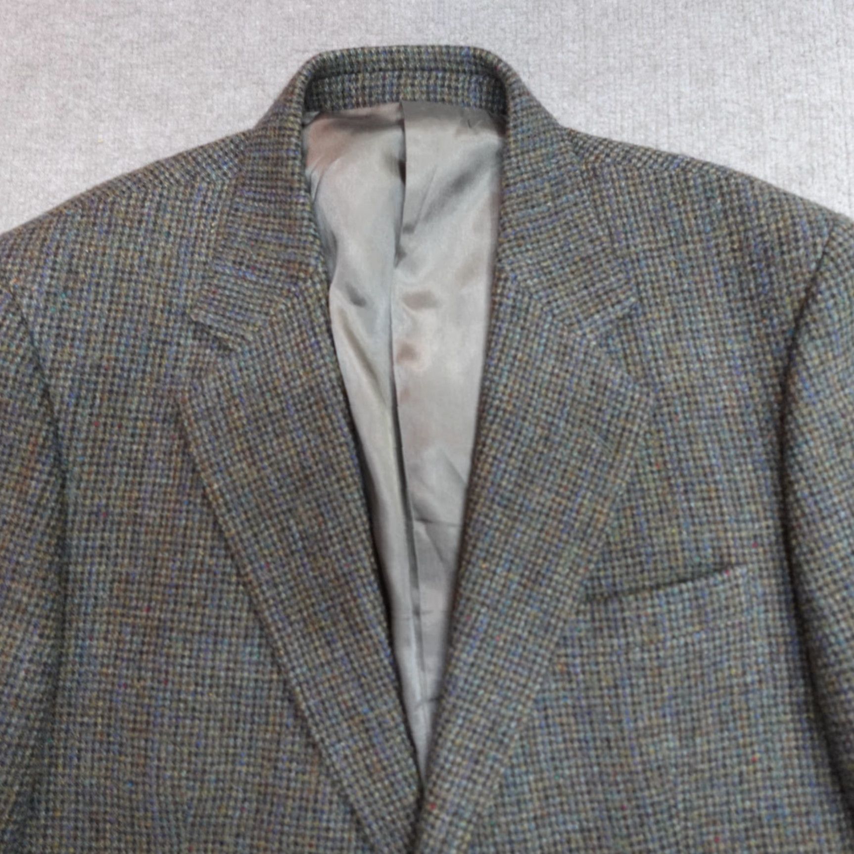 Harris Tweed Harris Tweed Sport Coat 42R Green Brown Wool Patch Pockets Blazer Men Notch Lapel Two-Button Single-Breasted Vintage? No Size 42R - 2 Thumbnail