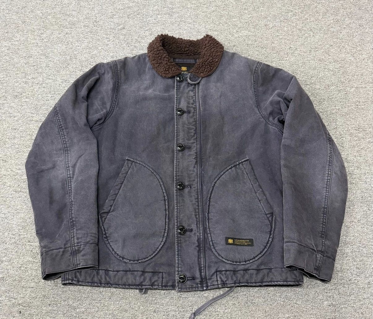Neighborhood Gray Fleece Collar Button-Front Jacket Size US L / EU 52-54 / 3 - 1 Thumbnail