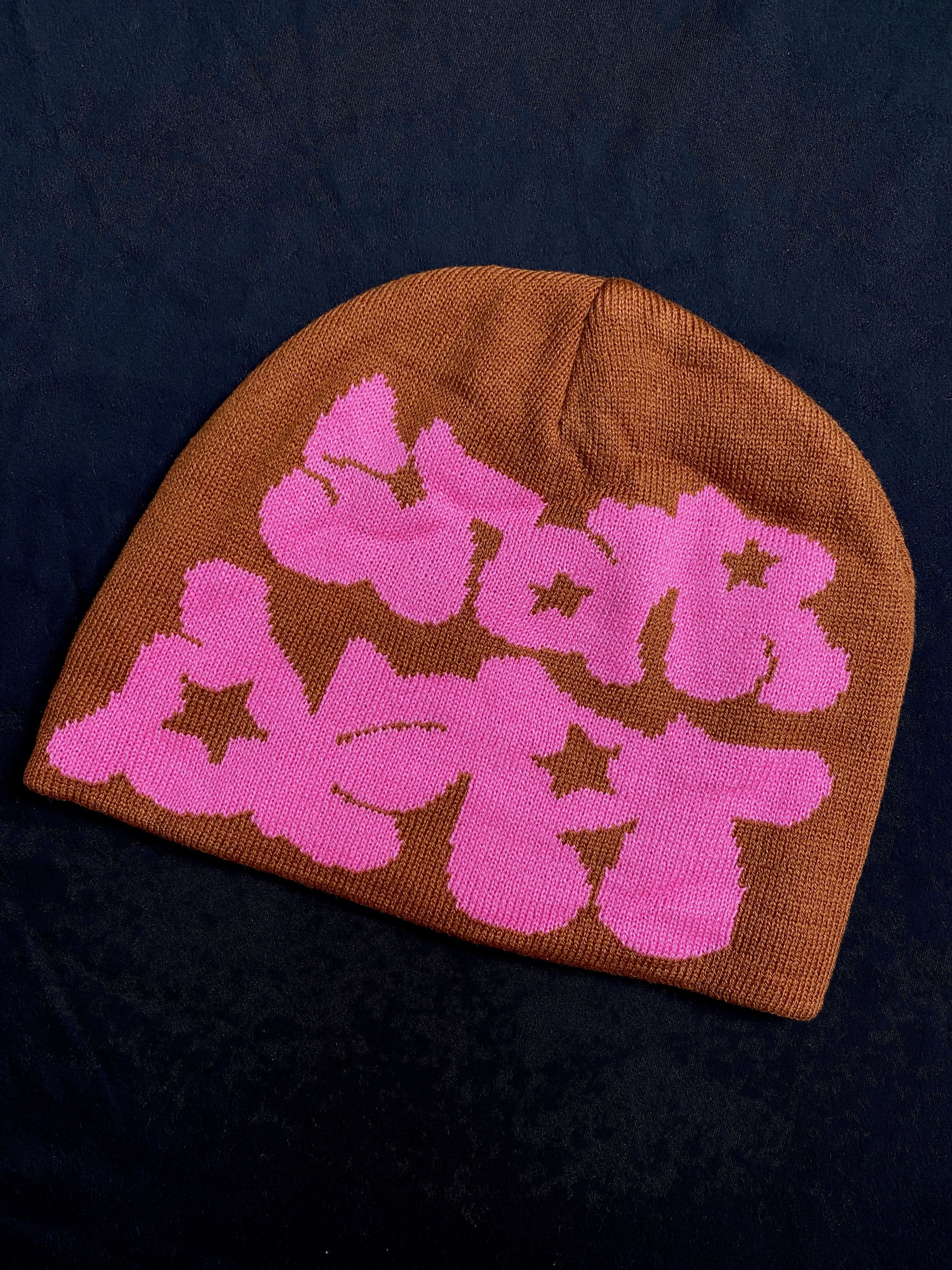 Japanese Brand Deadstock Star Dept Logo Brown No Cuff Beanie Hats OS Size ONE SIZE - 2 Thumbnail