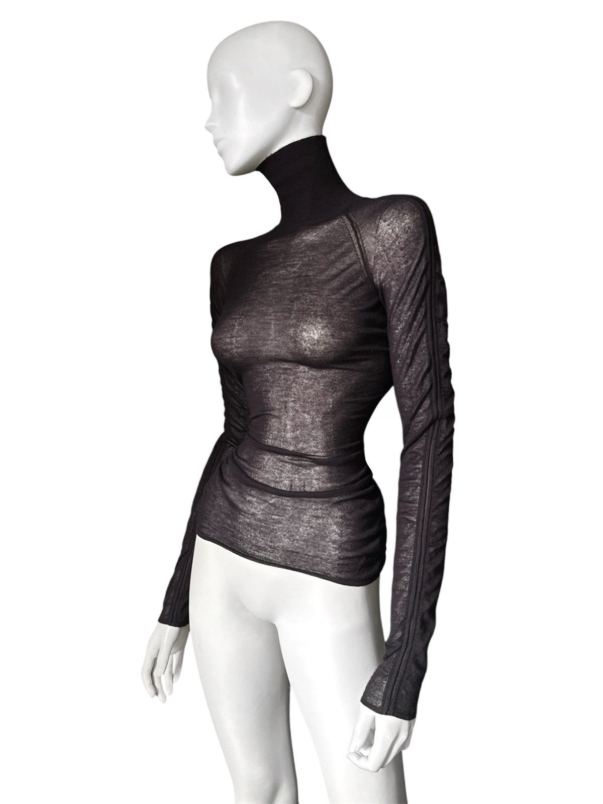 Gucci Runway Gucci by Tom Ford Draped Sheer Cashmere Silk Blouse Size M / US 6-8 / IT 42-44 - 4 Thumbnail