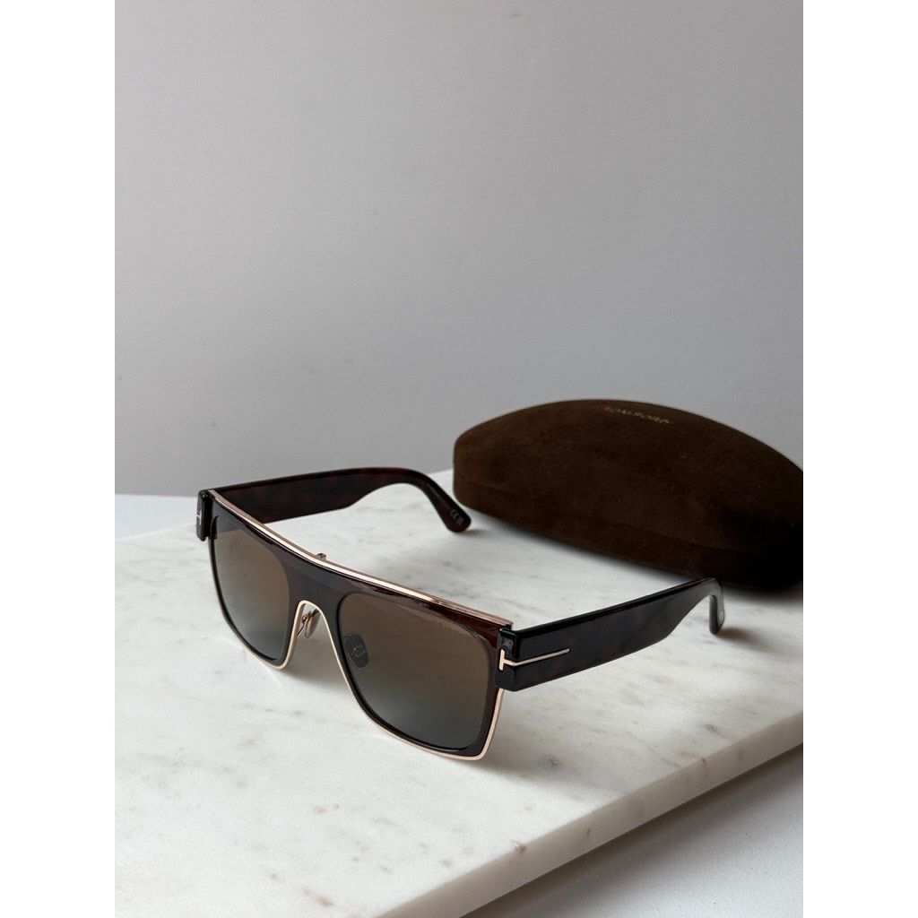 Tom Ford NEW Tom Ford FT1073 Edwin Sunglasses in Havana Brown Square Size ONE SIZE - 2 Thumbnail