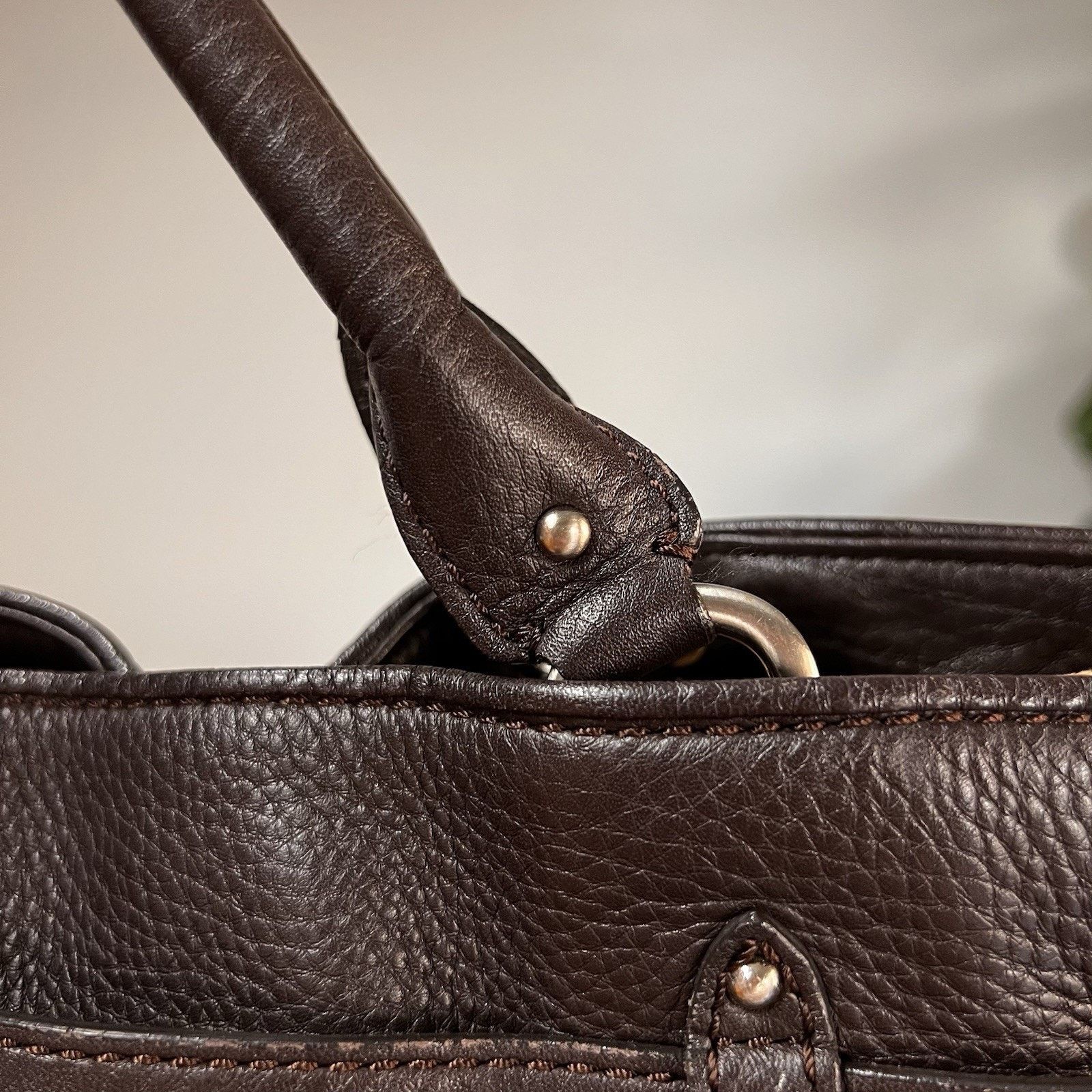 Cole Haan $400 Cole Haan Belted Brown Pebbled Leather Shoulder Bag Size ONE SIZE - 7 Thumbnail