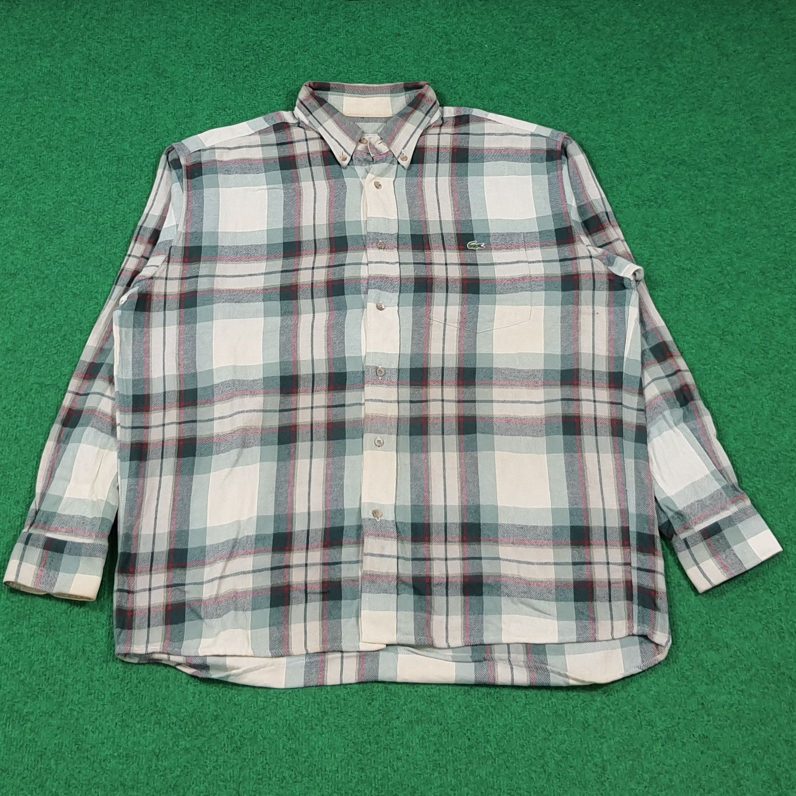 Lacoste Vintage Chemise Lacoste Flannel Button Up Shirt C285N71 Size US XL / EU 56 / 4 - 1 Thumbnail