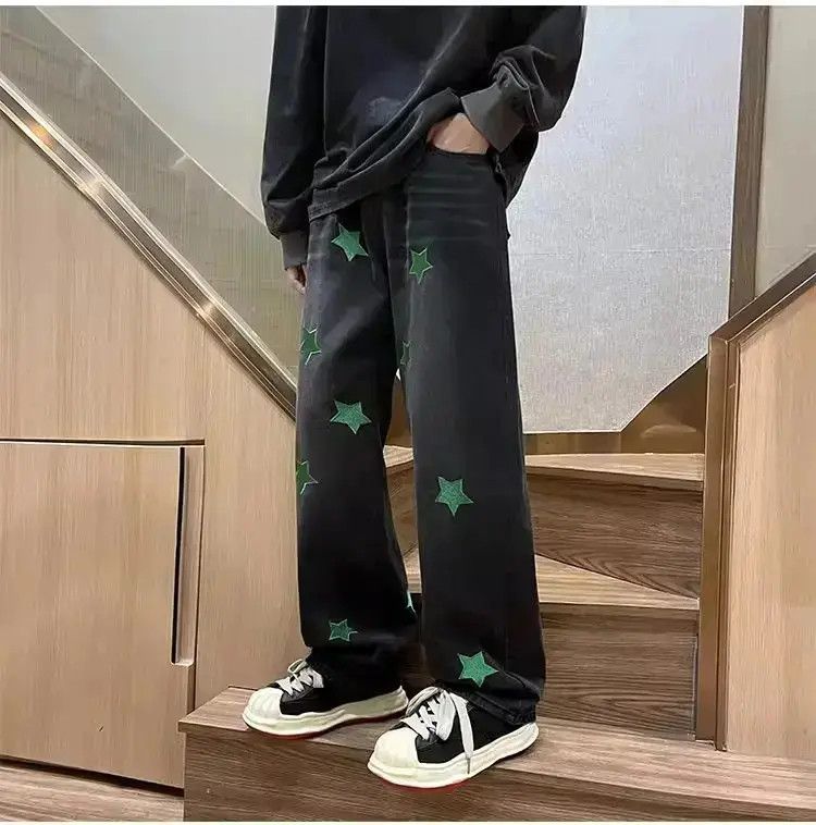 Japanese Brand Retro printed straight leg jeans Size US 32 / EU 48 - 1 Thumbnail