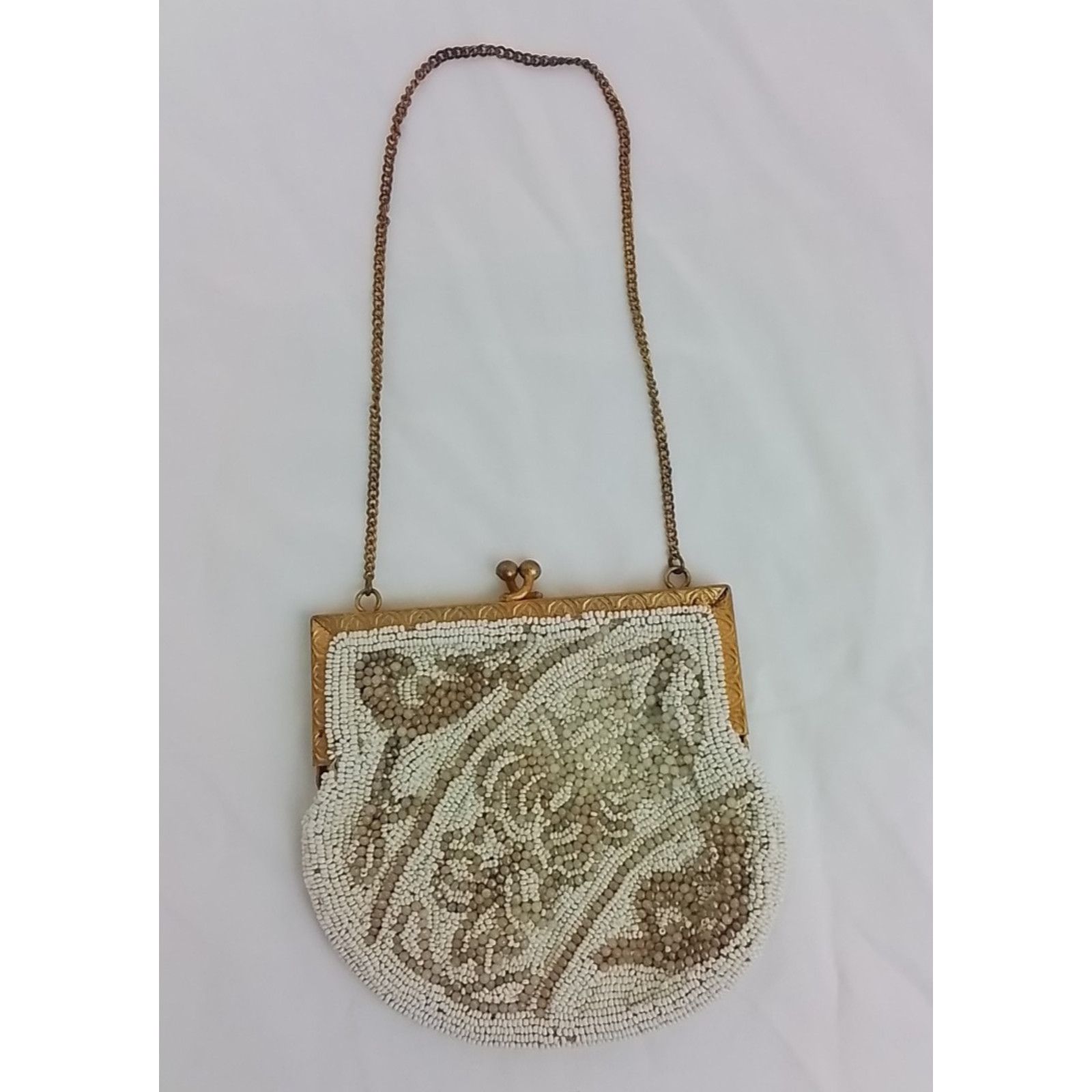 Longchamp Longchamps Beaded Purse/Handbag White and Gold Antique 1920s Size ONE SIZE - 4 Thumbnail