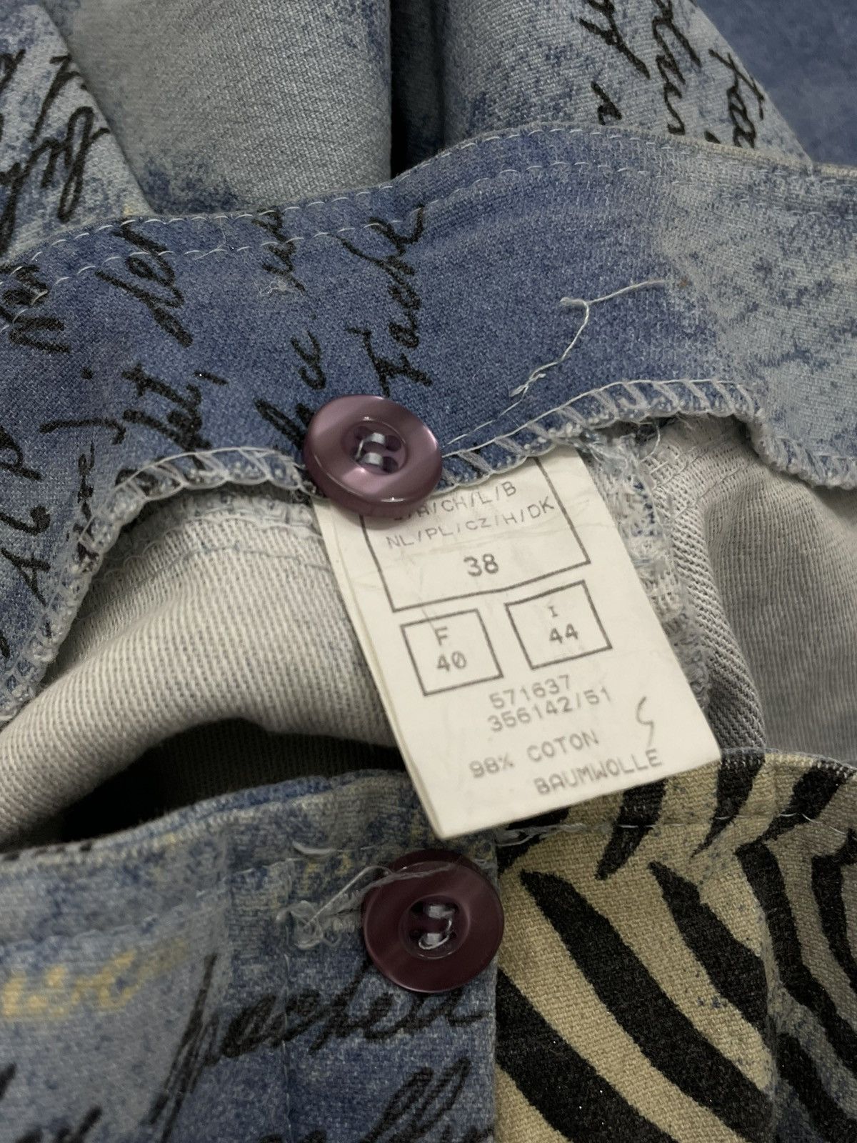 Vintage VINTAGE 80S OG ITALIAN DESIGNER POEM BLUE AQUARIUM ART PANT Size US 28 / EU 44 - 16 Thumbnail