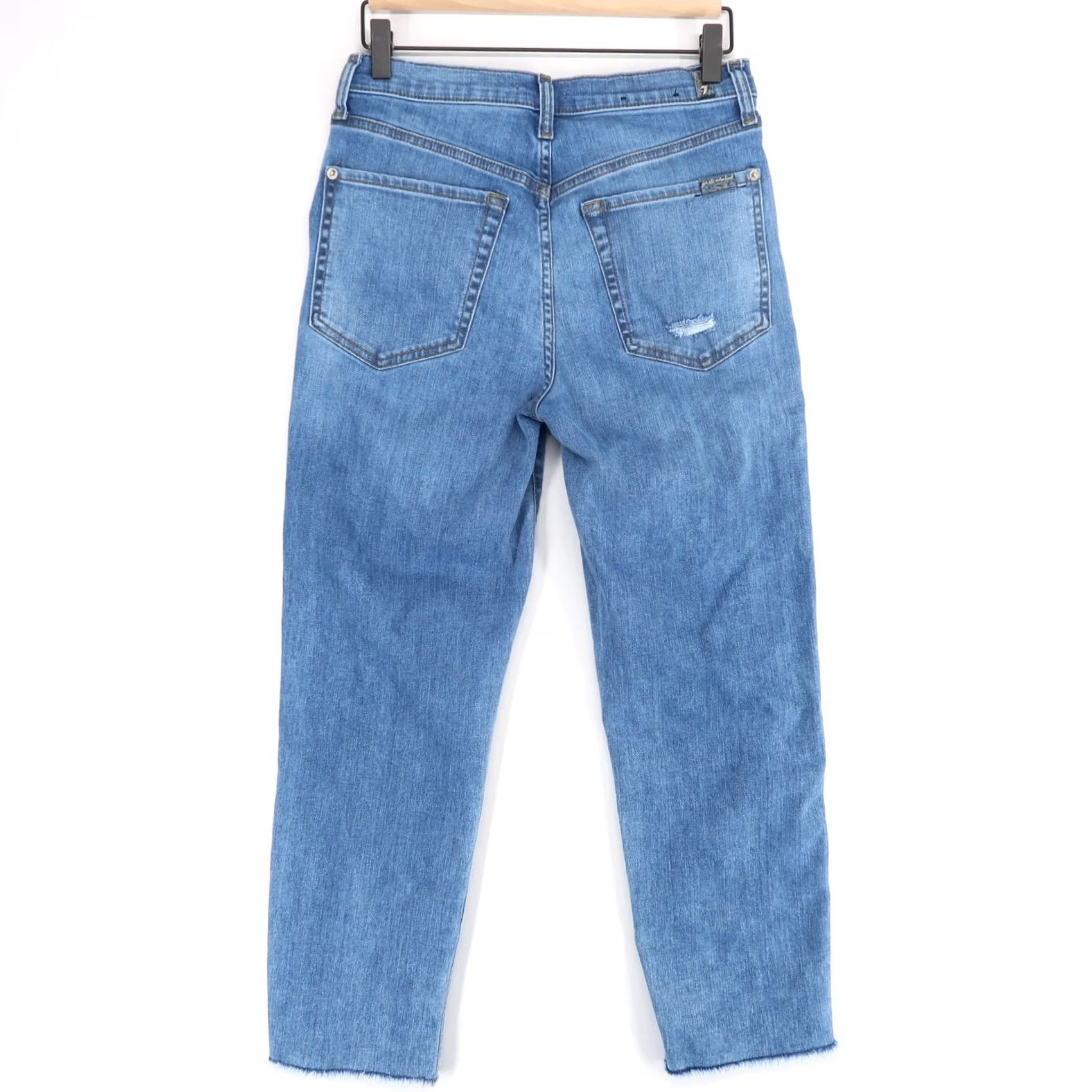 7 For All Mankind VINTAGE 7 For All Mankind Jeans Womens 28 Blue High Waist Cropped Straight Button Fly Size 28" / US 6 / IT 42 - 4 Thumbnail