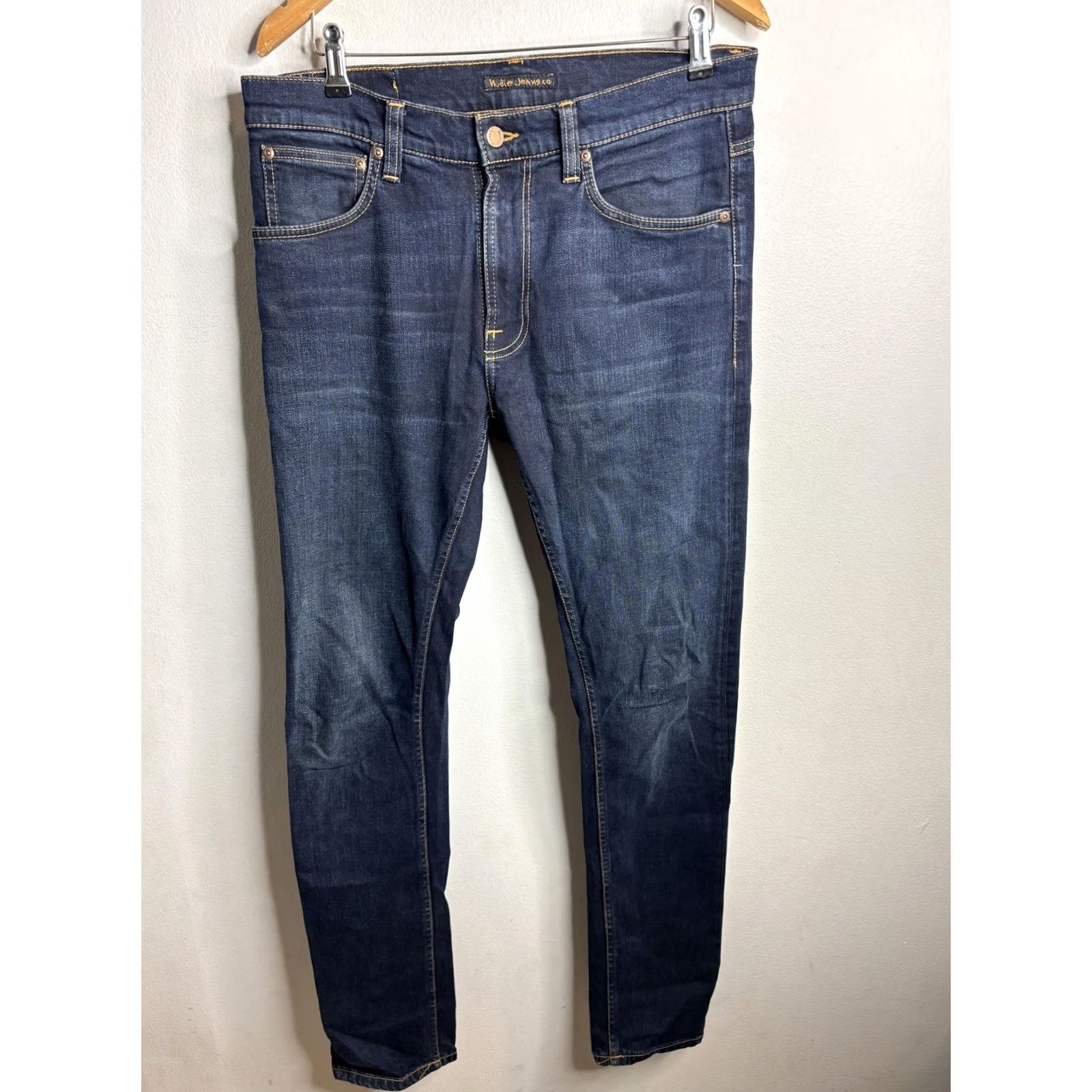 Nudie Jeans Nudie Jeans Co Jeans Mens 32x34 Denim Slim Fit Tapered Leg Dark Wash Faded Jeans Size US 32 / EU 48 - 4 Thumbnail