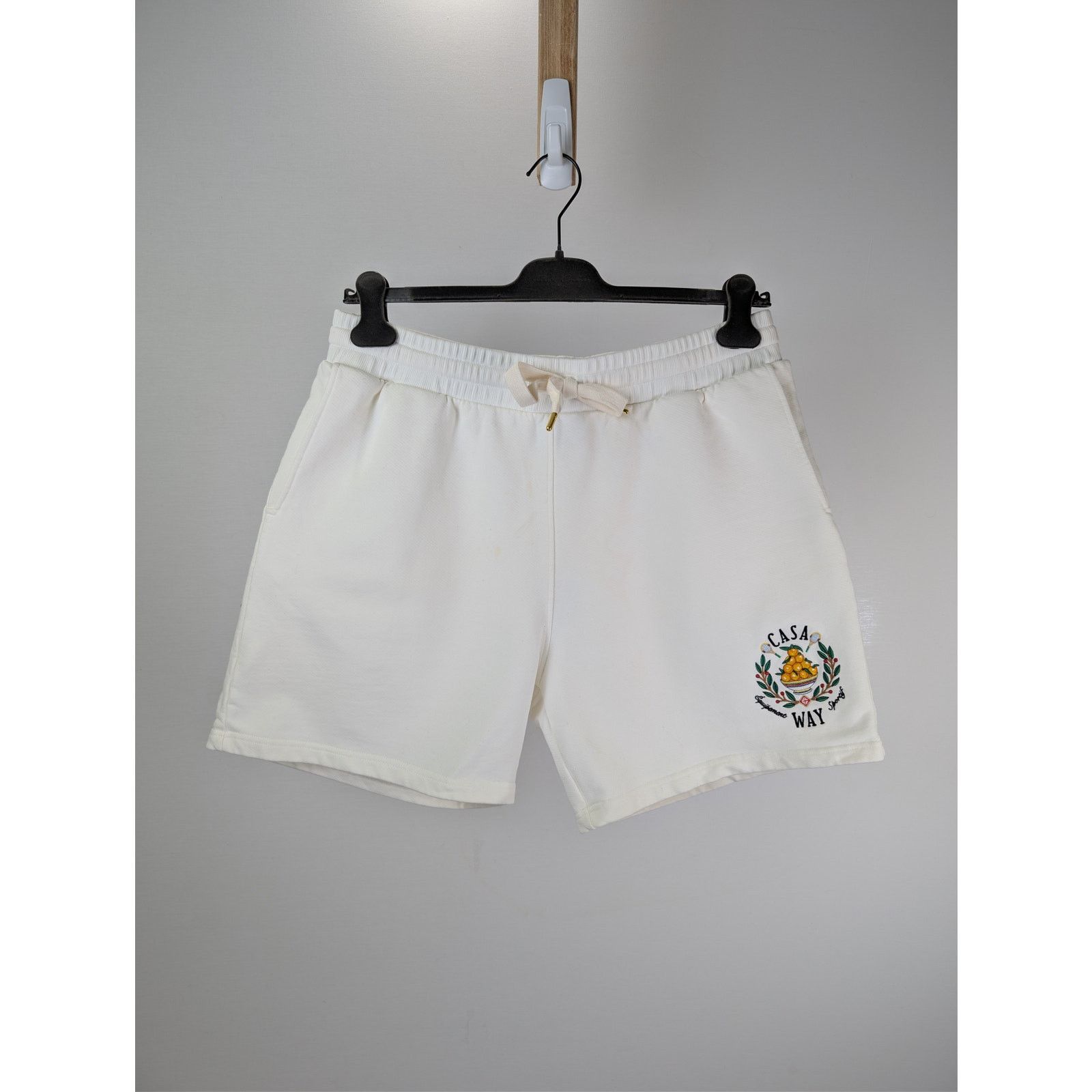 Casablanca o1rshd1 CC20 Off-White Loopback Embroidered Sweatshort Short Size US 36 / EU 52 - 1 Thumbnail