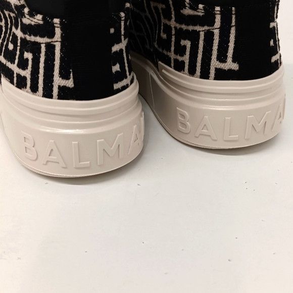 Balmain Balmain B-Court Bicolor Monogram Jacquard High-Top Sneakers Size US 7 / IT 37 - 9 Thumbnail