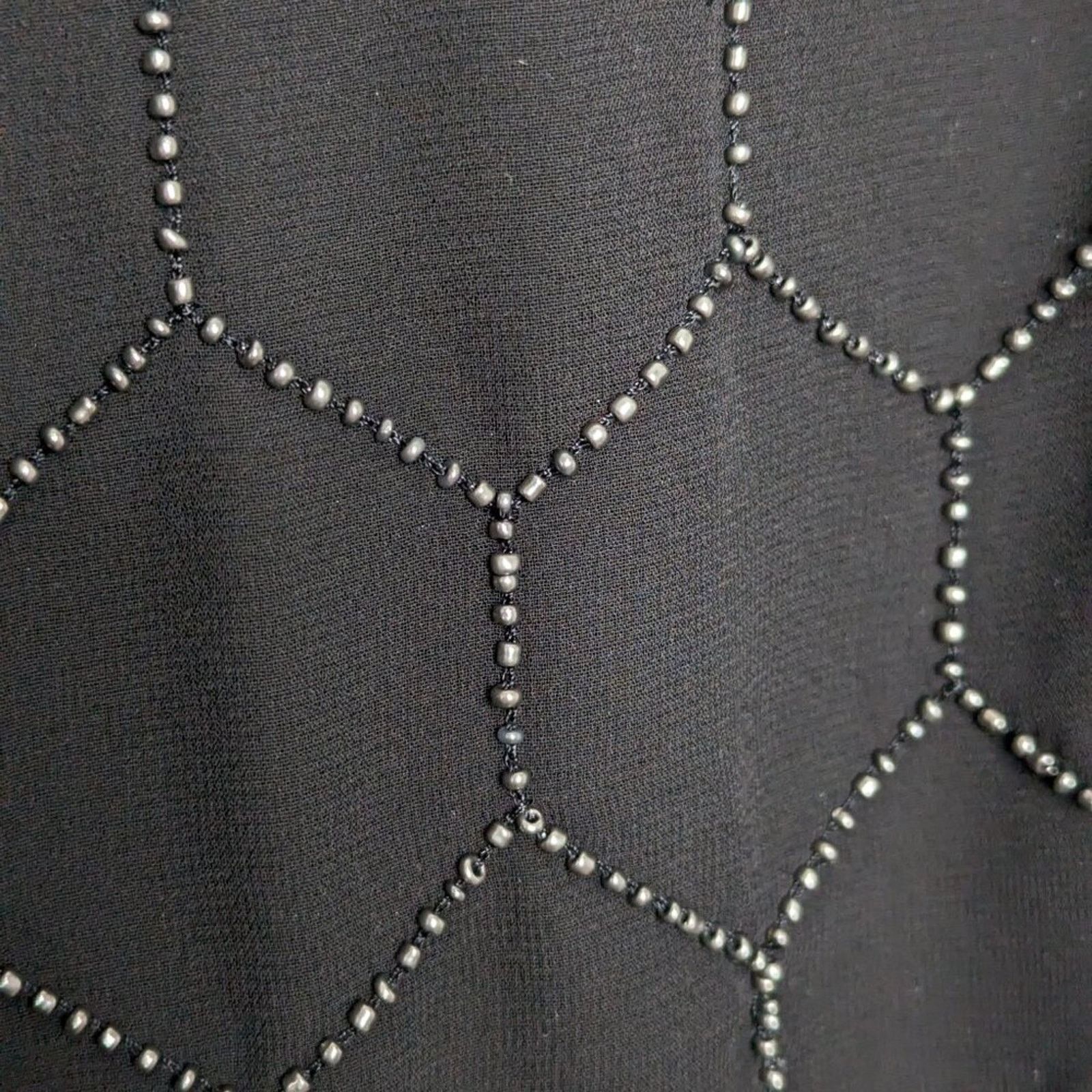 Chicos Chico's Black Long Sleeve Beaded Bomber Jacket Full Zip NWT Size L / US 10 / IT 46 - 5 Thumbnail