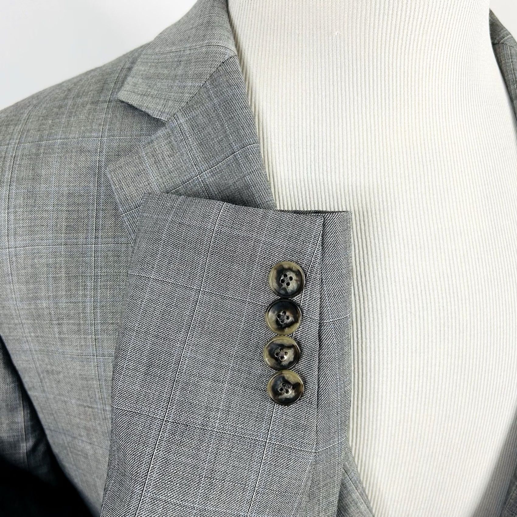 Jos. A. Bank Jos A Bank Suit 44R Slim Gray Plaid 100% Wool Two Button Vented Flat Front Mens Size 38R - 5 Thumbnail