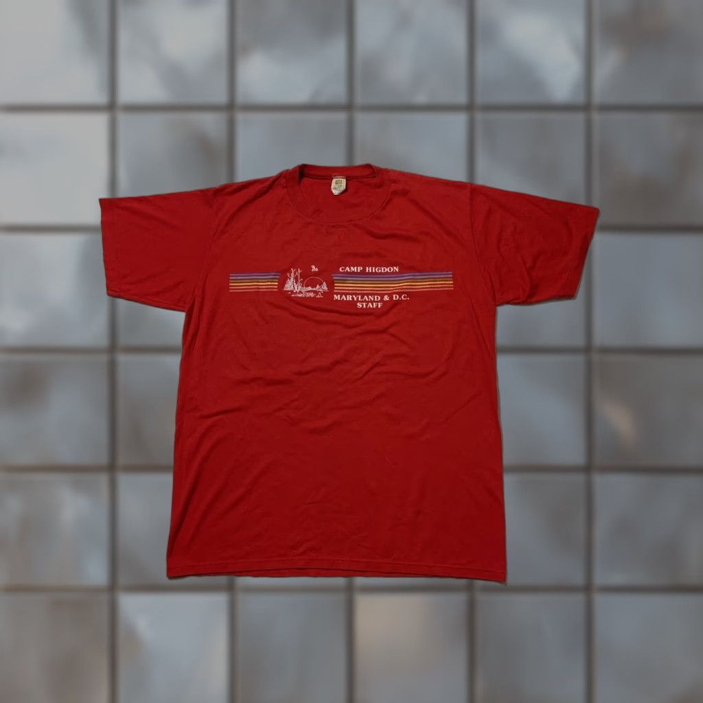Velva Sheen VINTAGE Velva Sheen Camp Higdon Maryland & D.C. Staff 50/50 Graphic T-Shirt XL Red Cotton Blend Men’s/Unisex Shirt Size US XL / EU 56 / 4 - 1 Thumbnail