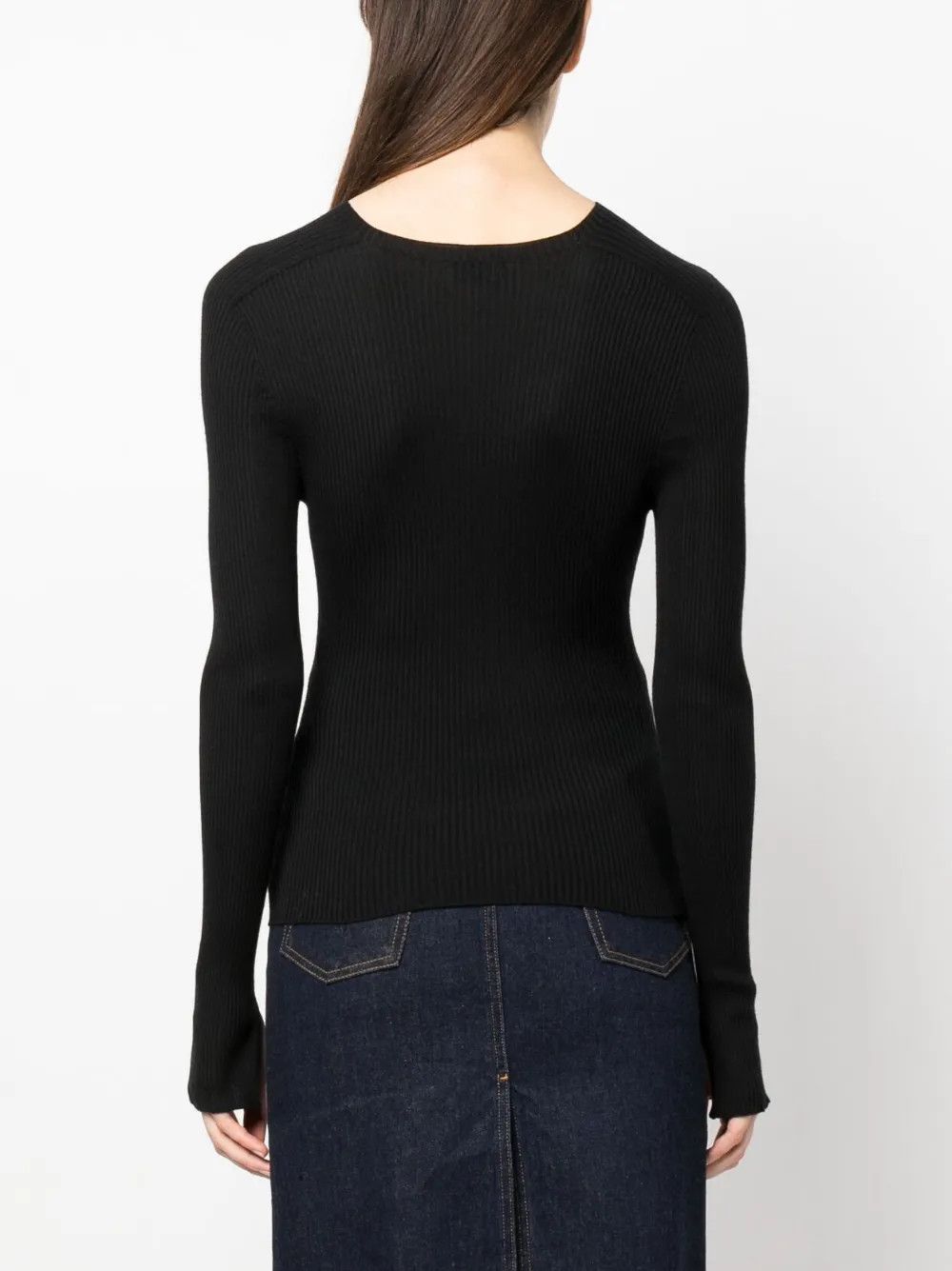 Lanvin o1y0326 Crewneck Sweater in Black Size S / US 4 / IT 40 - 4 Thumbnail
