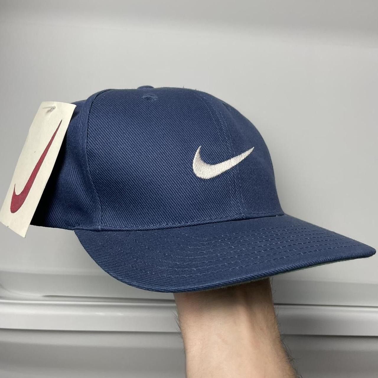 Nike Vintage Nike Hat NWT Navy Blue Adjustable 90s Snapback Size ONE SIZE - 1 Thumbnail