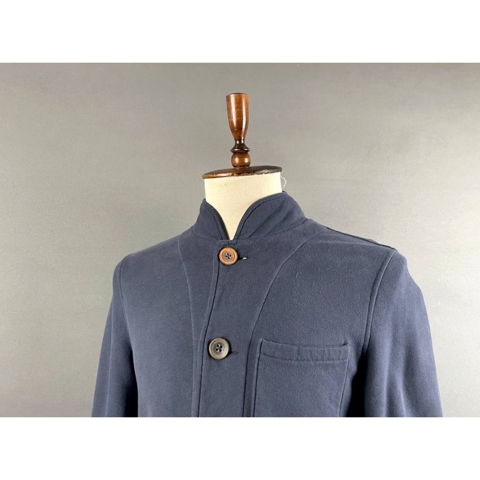 Vintage Mens Jacket Navy Front Button L - Navy Long Sleeve Outdoor Comfort Regular Fit Jacket Size US L / EU 52-54 / 3 - 4 Thumbnail
