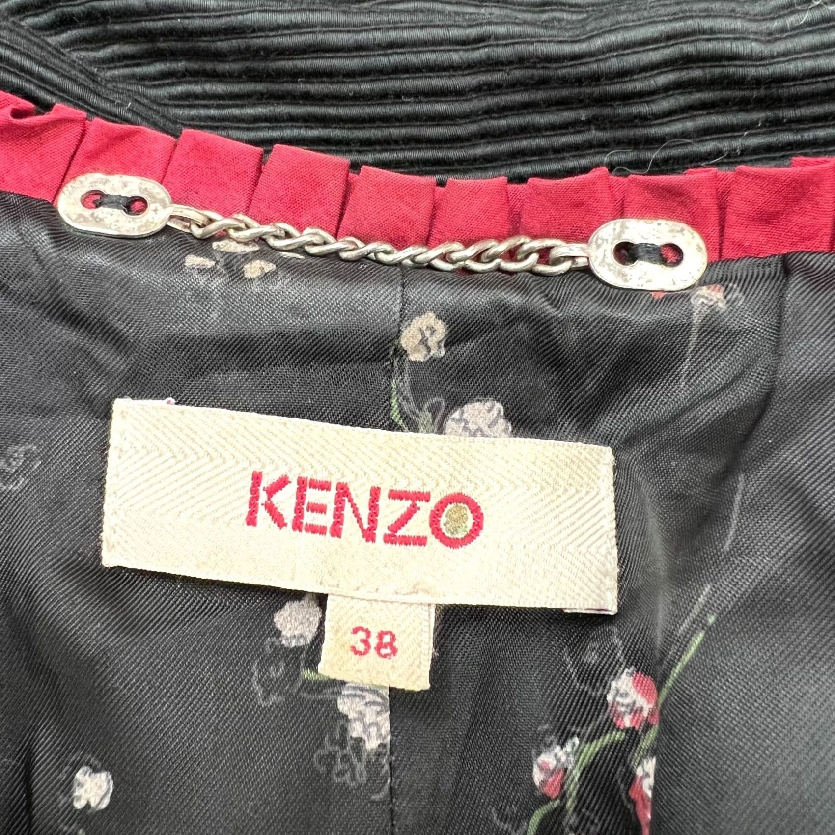 Kenzo VINTAGE KENZO Coat Jacket Women's M Gray Floral Wool 78% Wool 22% Polyamide Regular Size M Womens Size M / US 6-8 / IT 42-44 - 4 Thumbnail