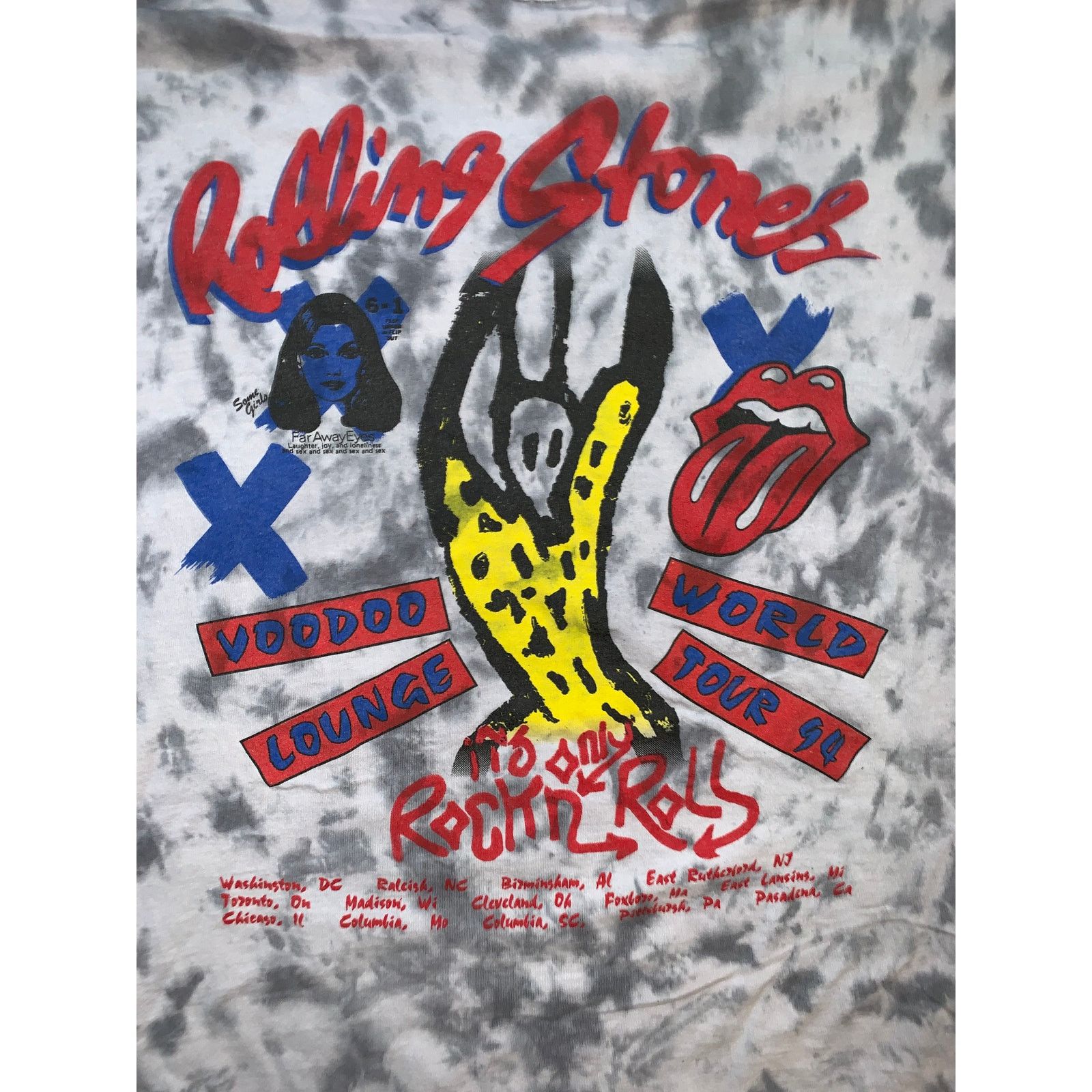 Vintage 1994 Rolling Stones Voodoo Lounge Tour Shirt XL USA