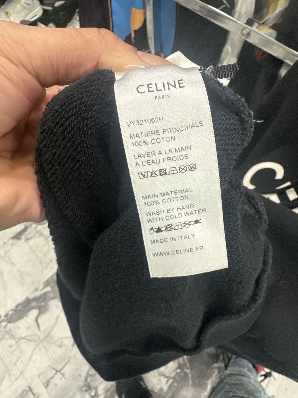 Celine CELINE Logo Hoodie (Black) Size US L / EU 52-54 / 3 - 5 Thumbnail