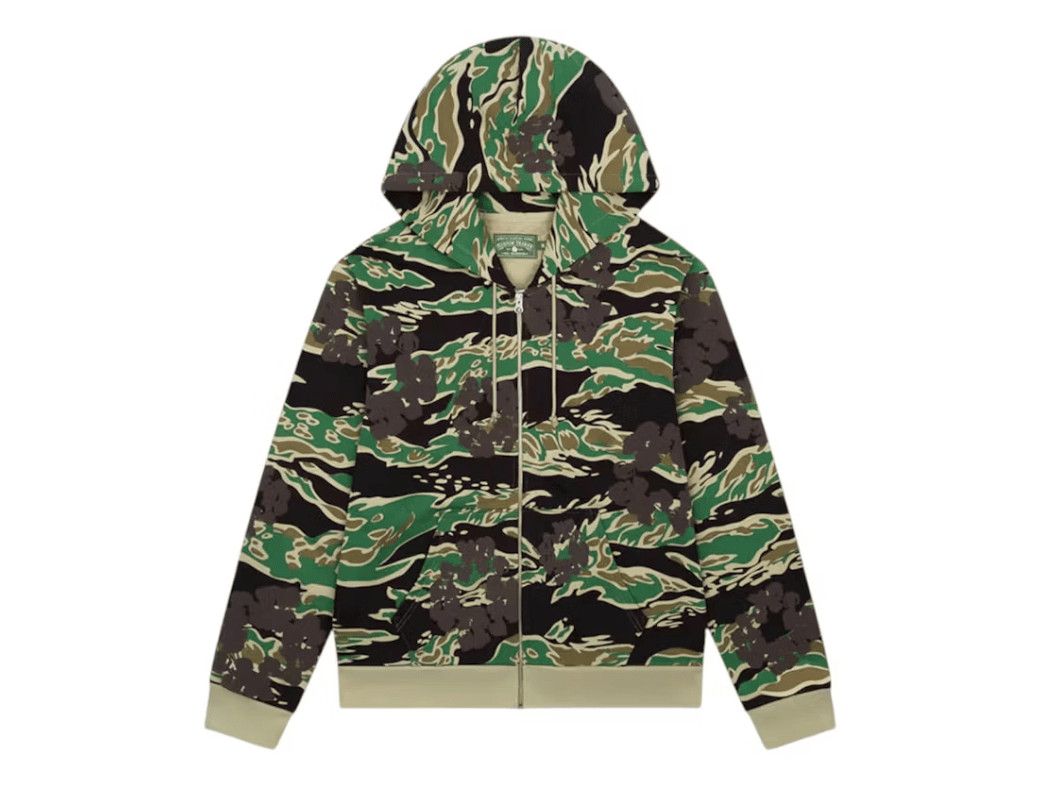 DENIM TEARS The Cotton Wreath Zip Hooded Sweatshirt Green Camo Size US L / EU 52-54 / 3 - 1 Preview