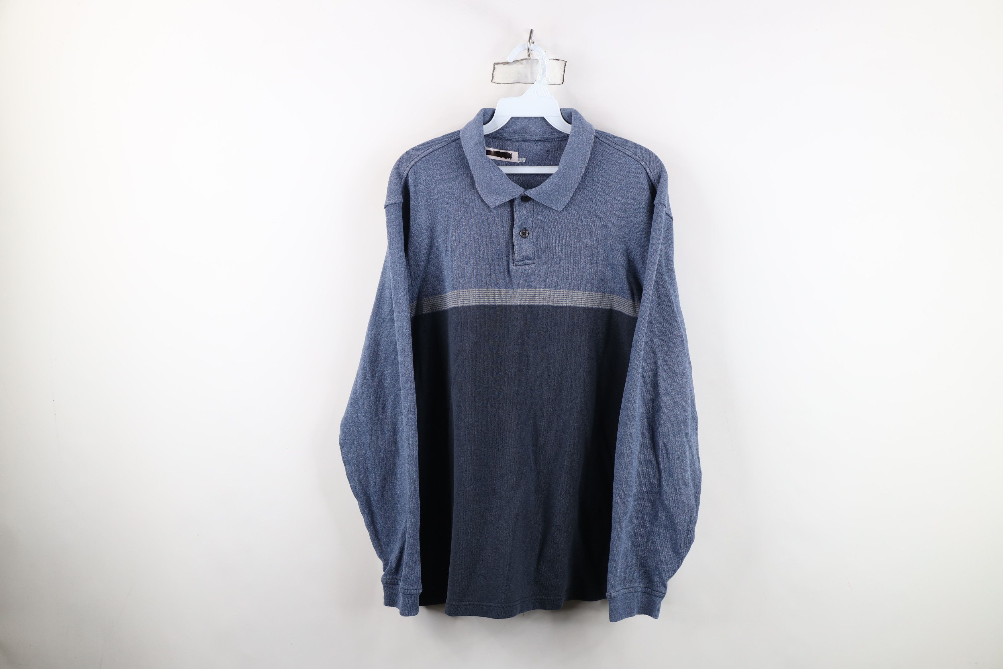 Vintage Vintage 90s Streetwear Striped Long Sleeve Rugby Polo Shirt Size US M / EU 48-50 / 2 - 1 Thumbnail