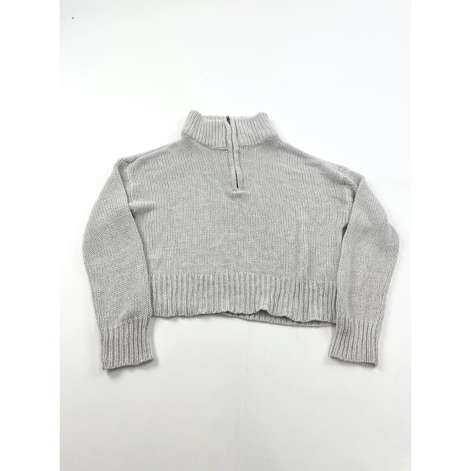 Vintage Heritage Sweater S Small Beige 1/4 Zip Cropped Knit Collared Long Sleeve Womens Size S / US 4 / IT 40 - 2 Thumbnail
