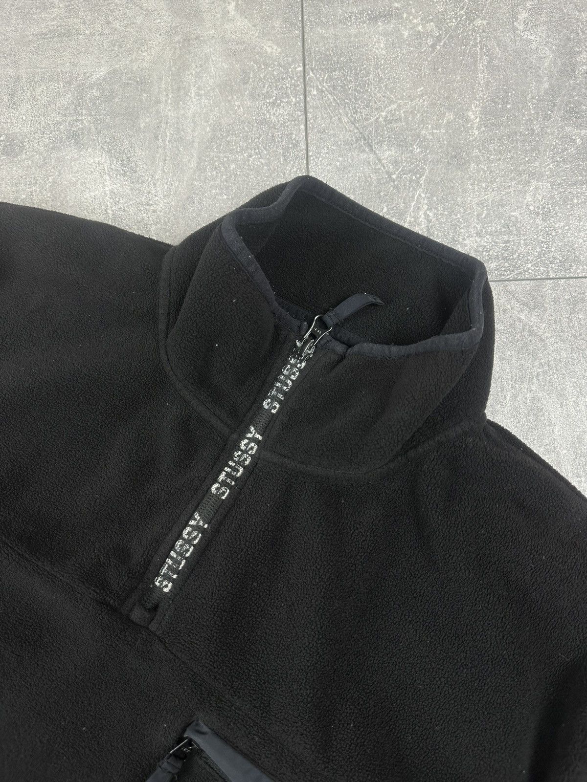 Stussy Stussy Logo Tape Mock Black Neck Mens Fleece Jacket Size US L / EU 52-54 / 3 - 4 Thumbnail