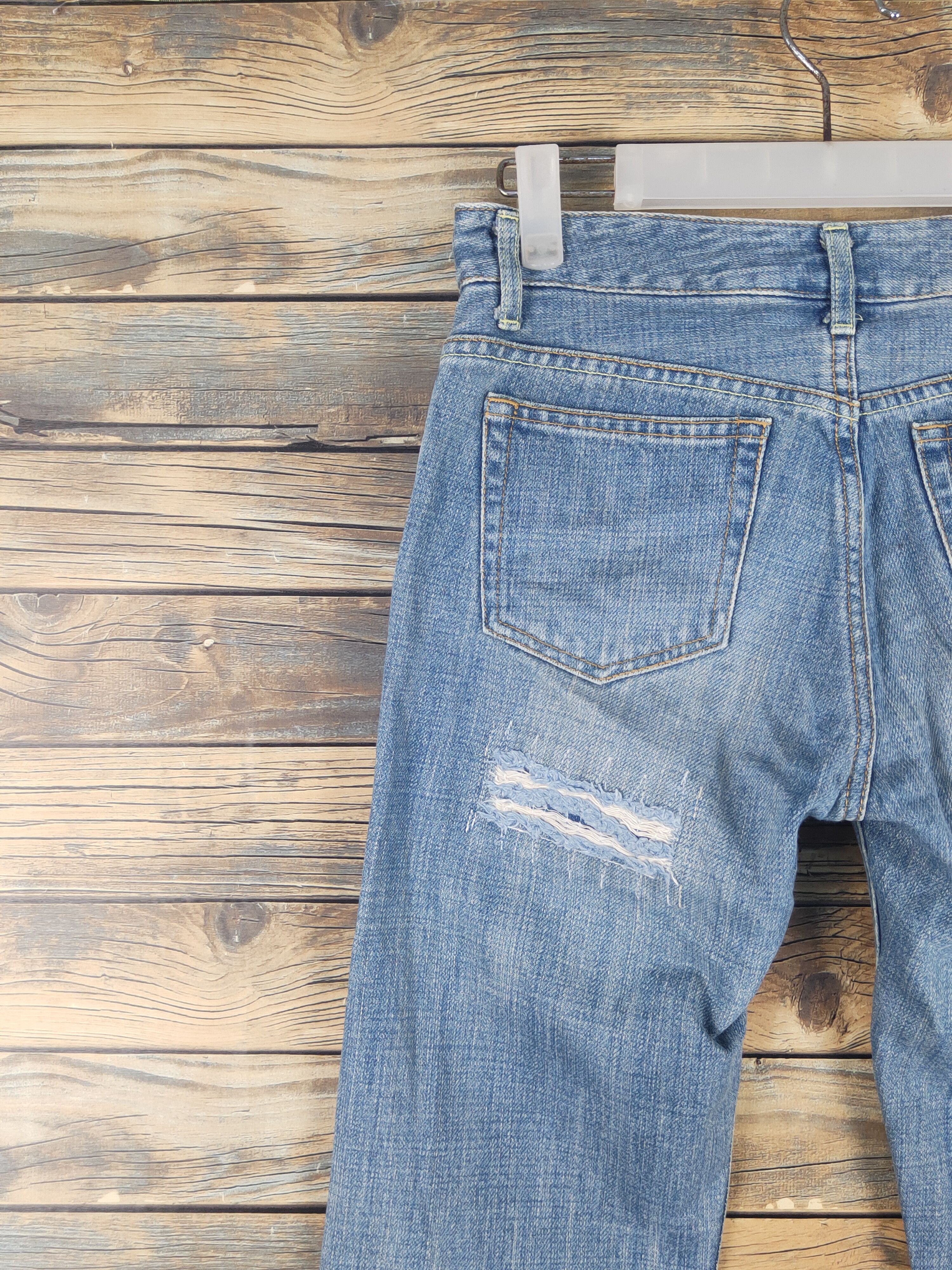 Japanese Brand D Manics made in japan Blue Distressed Ripped Jeans#W1615 Size US 27 - 8 Thumbnail