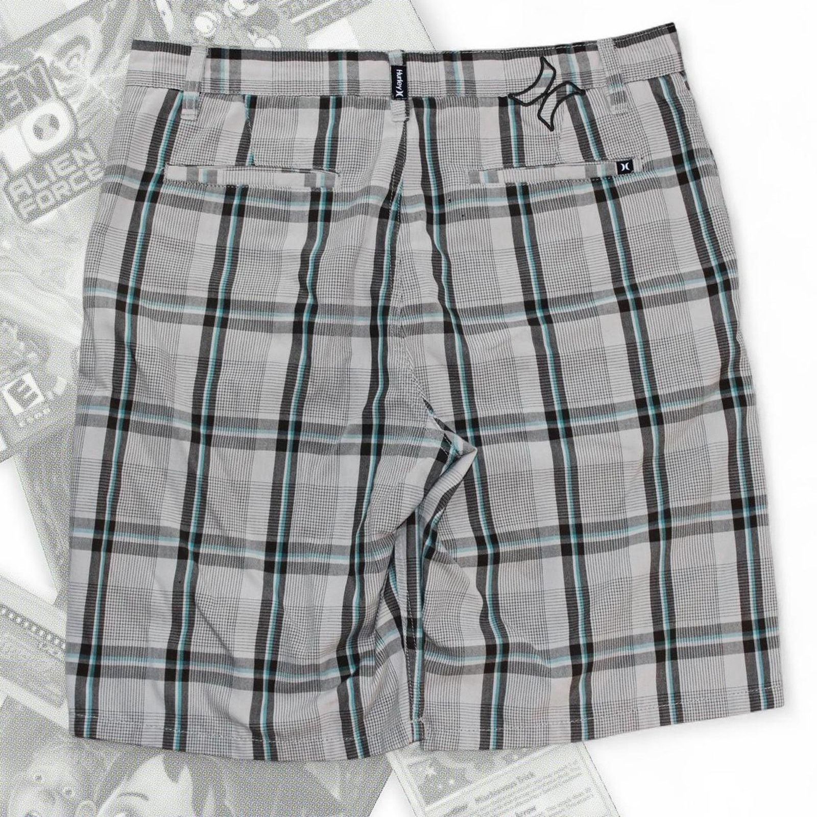 Hurley Y2K Tan / Blue Plaid Hurley Skater Board Shorts Size US 33 - 1 Thumbnail
