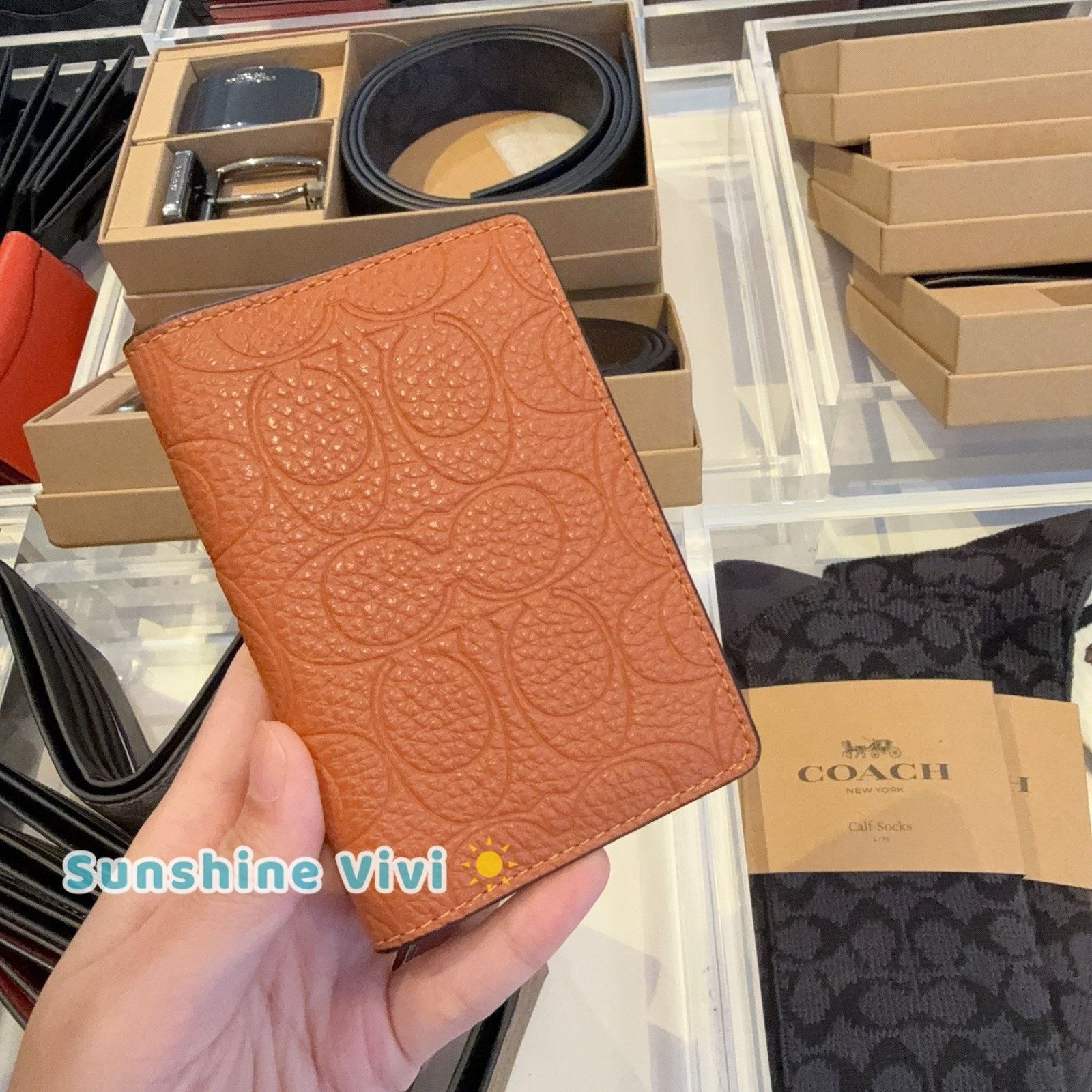 NWT Coach CCG00 Id License Credit Card Wallet Leather Toffee