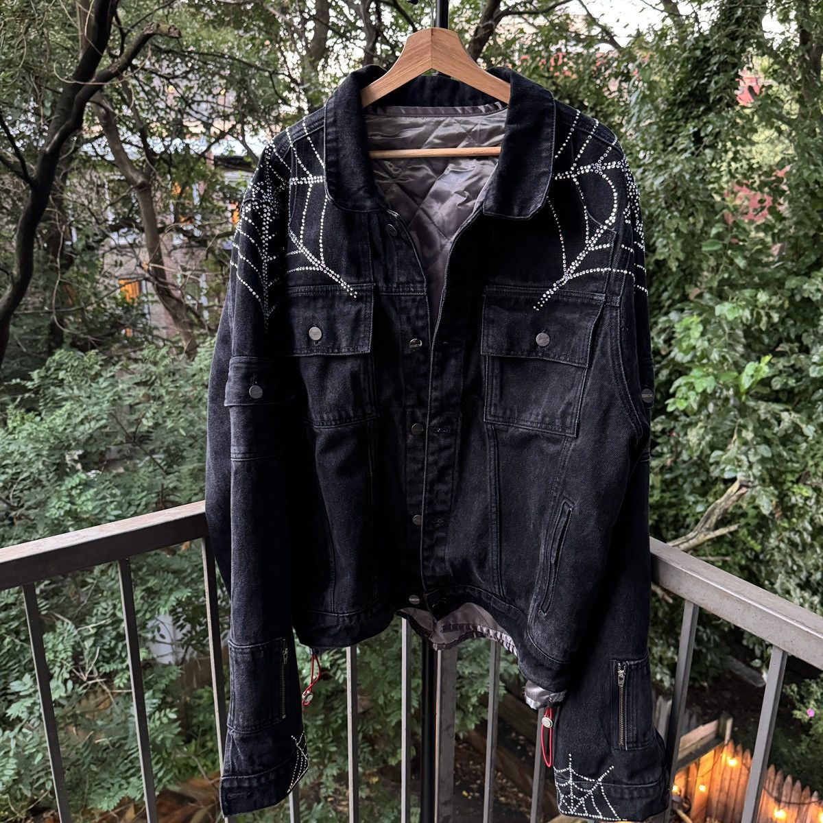 Sp5der Sp5der Worldwide Rhinestone Denim Jacket Size US XXL / EU 58 / 5 - 1 Thumbnail