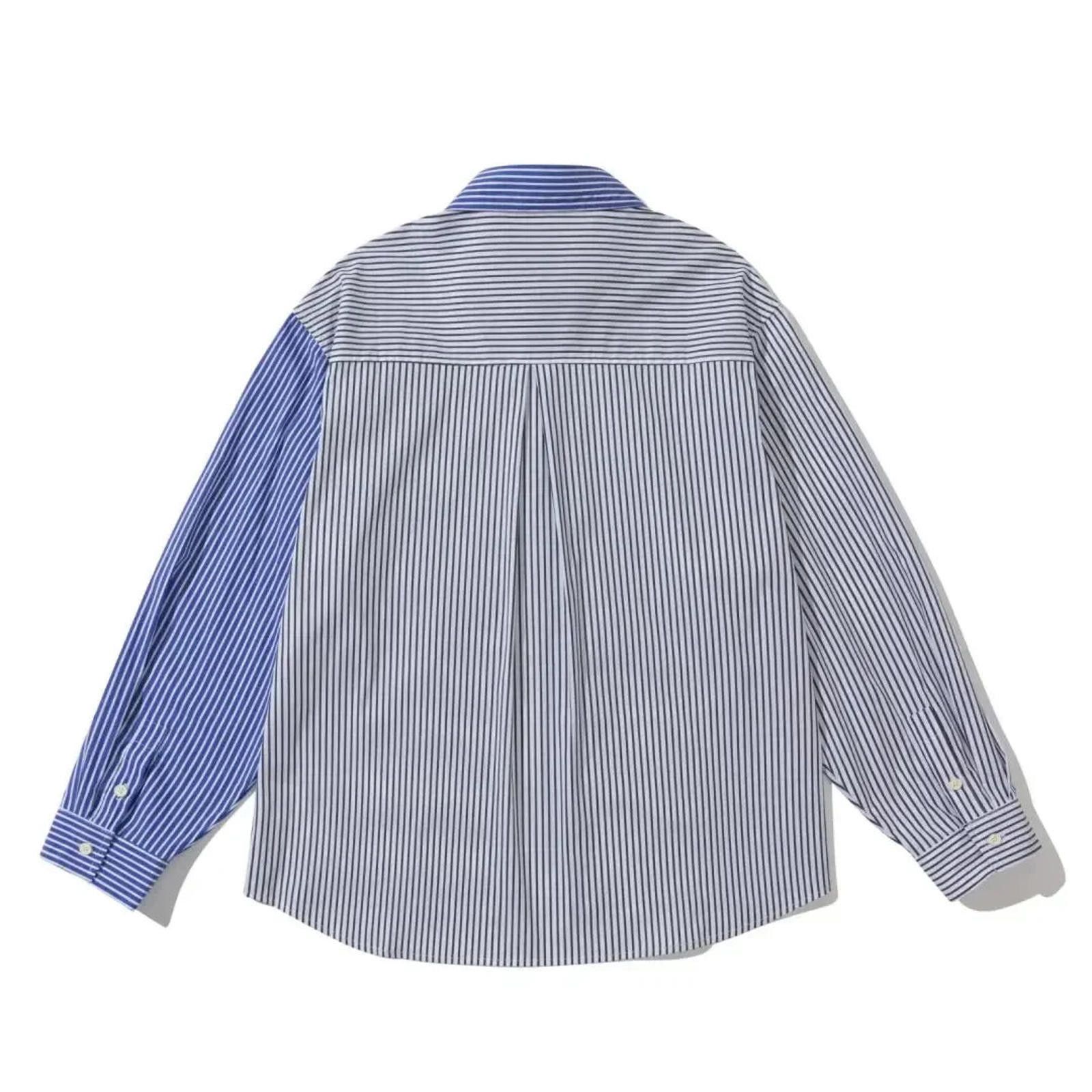 Other Spliced Stripe Patchhwork Long Sleeve Shirt Size US M / EU 48-50 / 2 - 8 Thumbnail