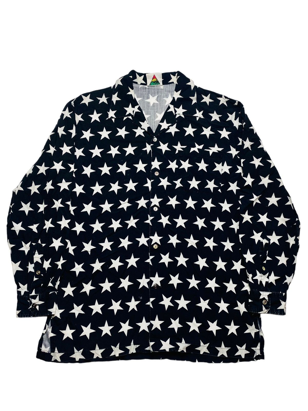 image of Hysteric Glamour 1980S Hysteric - Illuminati Label Star Button Shirt in Black, Men's (Size Medium)